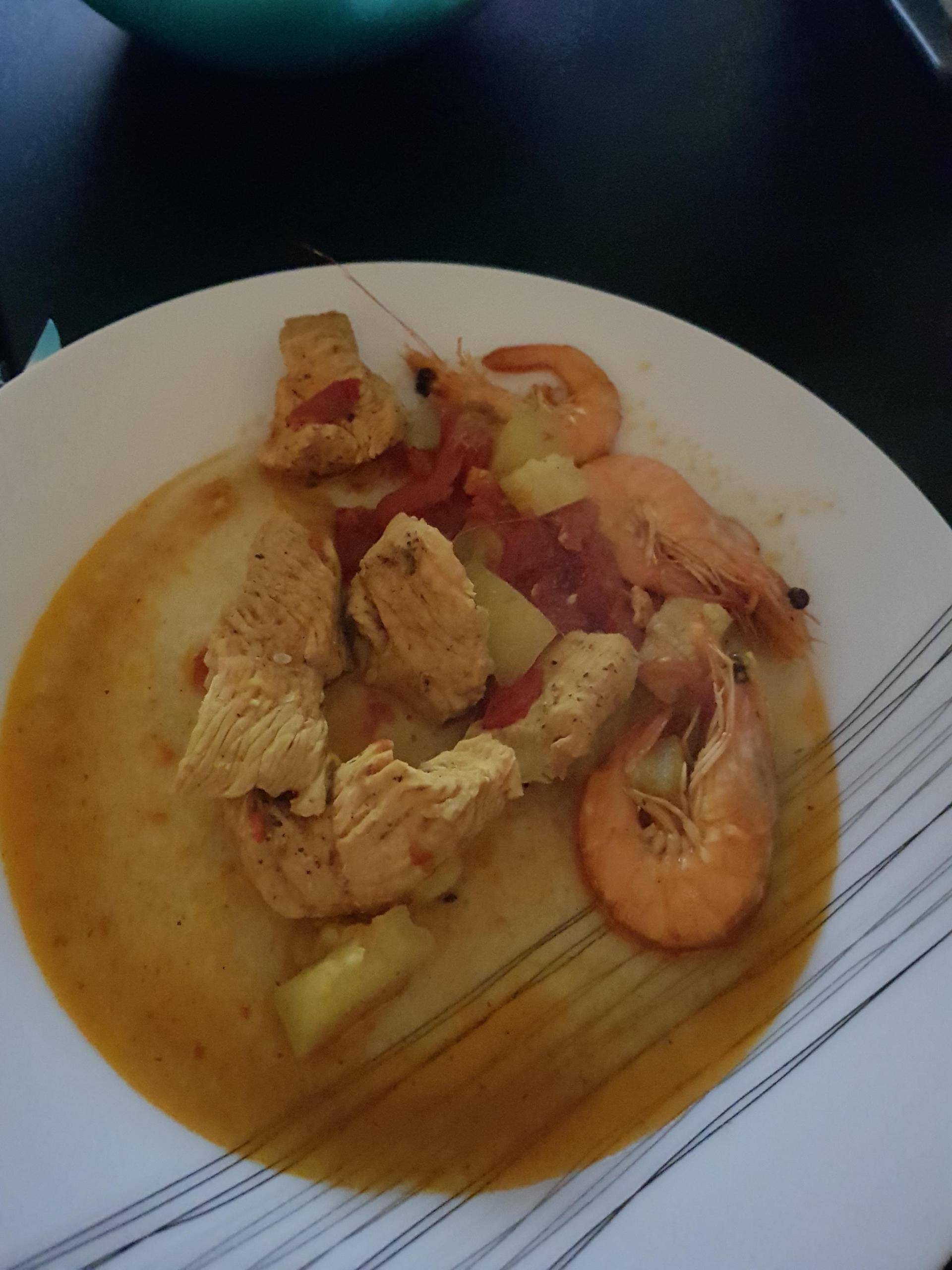 Dinde aux crevettes et ses petits légumes aux 4 épices - Recepten Cookeo | Moulinex
