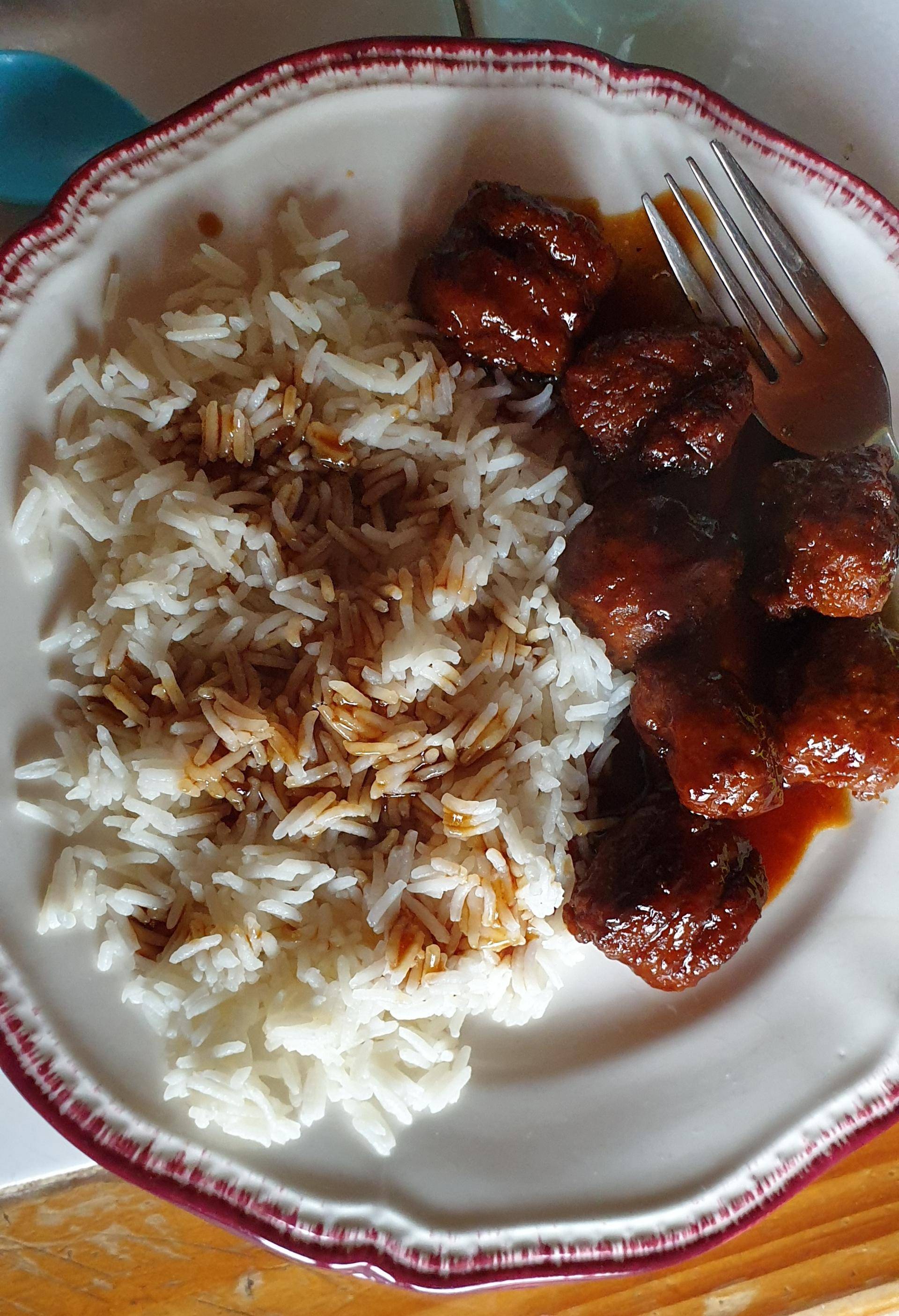 Boulettes suédoise sauce teriyaki et riz basmati - Recepten Cookeo V3 | Moulinex