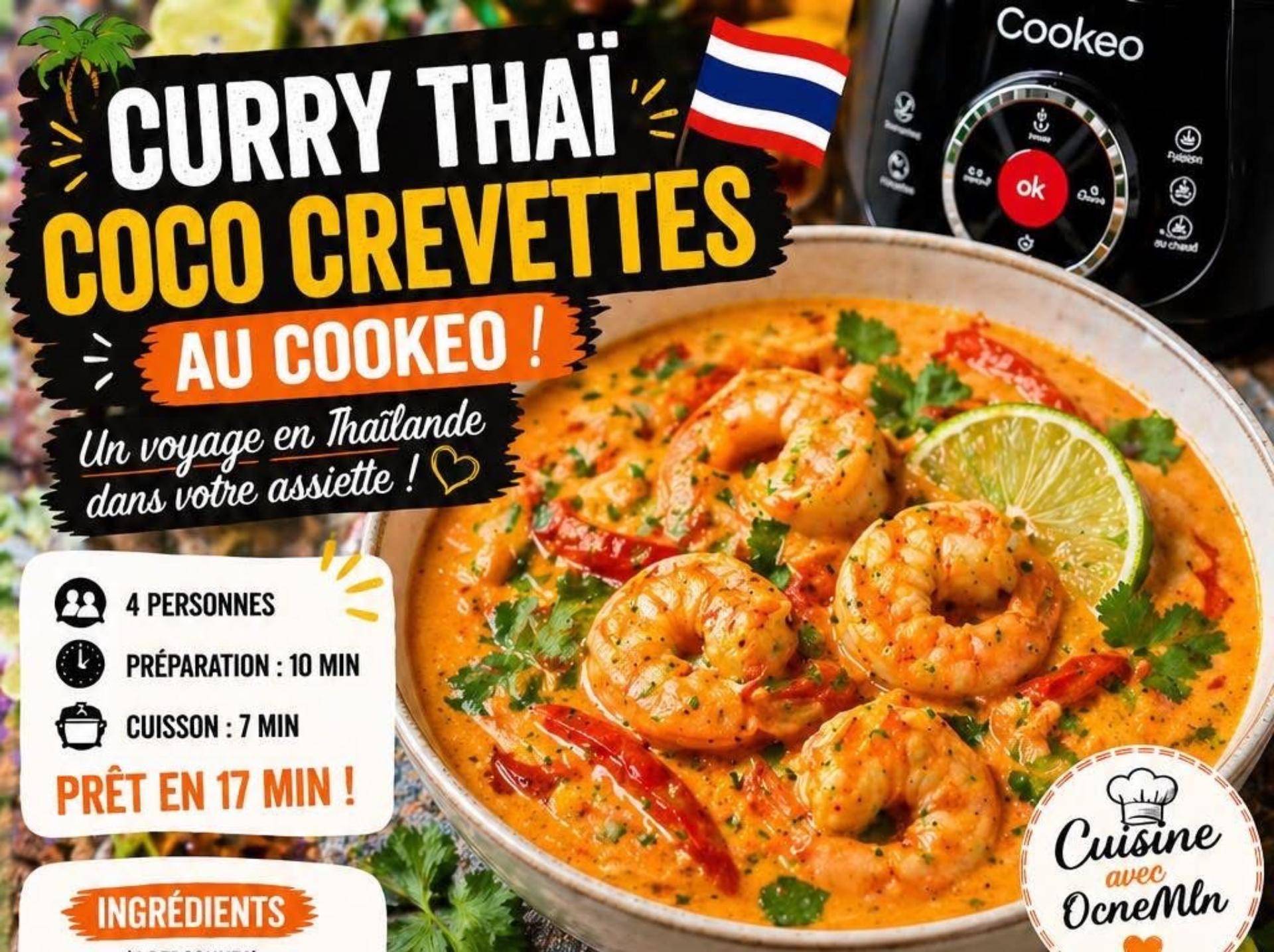 Curry thaï coco crevettes VL - Recette Cookeo Infinity Autostir | Moulinex