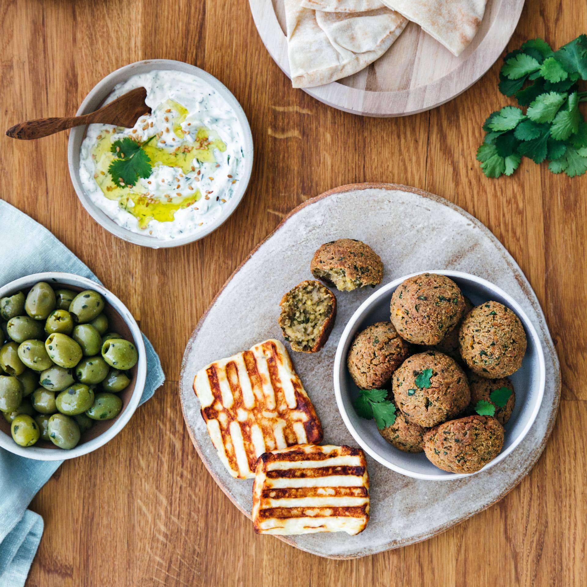 Halloumi grillé et falafels - Recette EASY FRY & GRILL 2 in 1 XXL | Moulinex