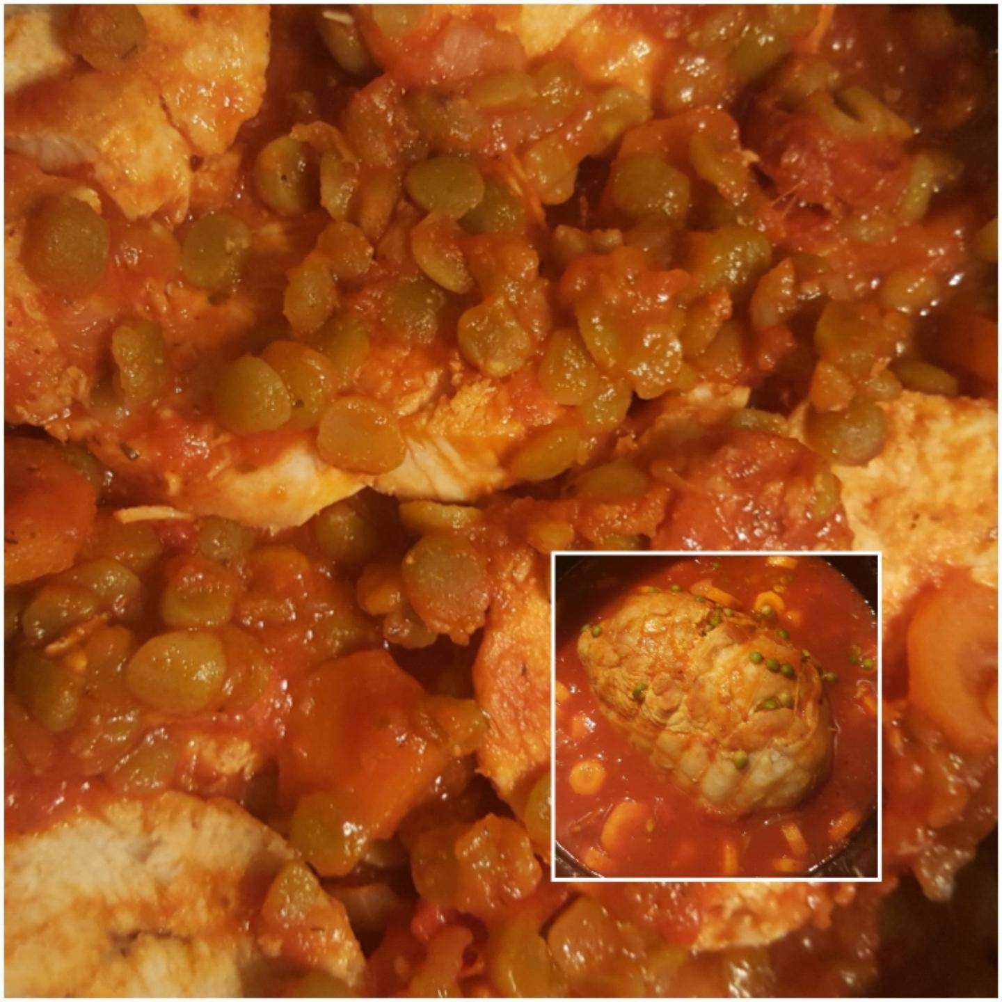 Rôti de dinde aux pois cassés tomates chorizo - Recepten Cookeo | Moulinex