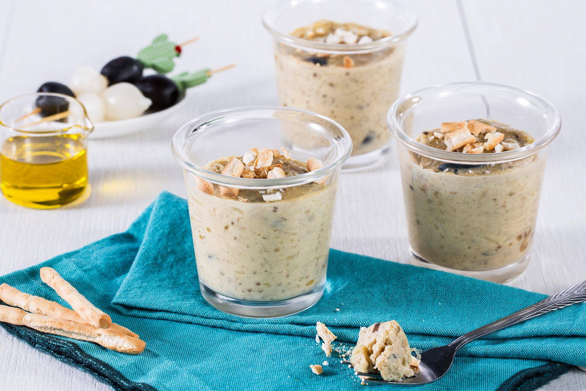 Aubergine en olijf flans - Recepten Easy fry Silence XL / Essential XL | Moulinex