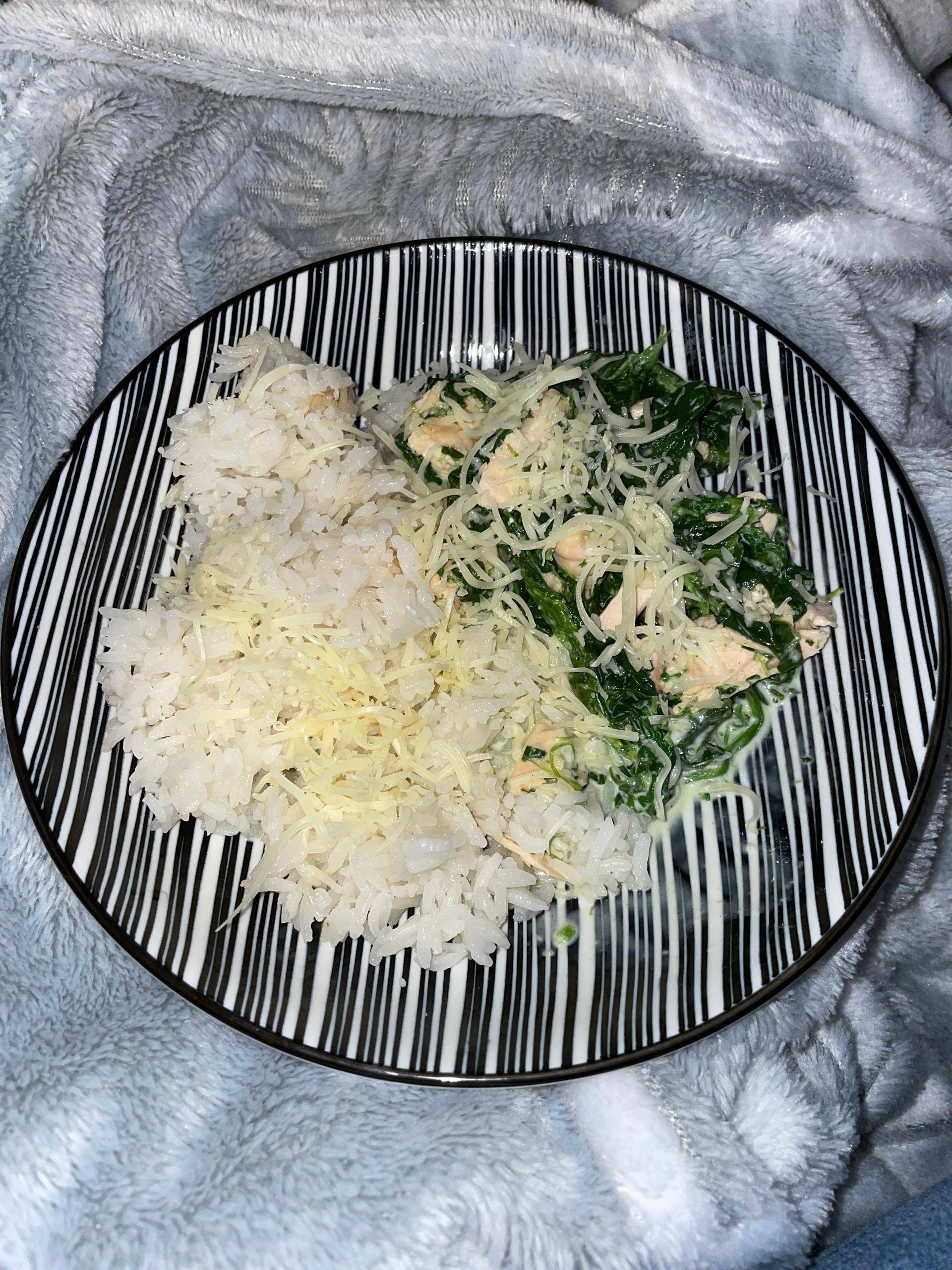 Riz accompagné de saumon et épinard - Recepten Cookeo | Moulinex