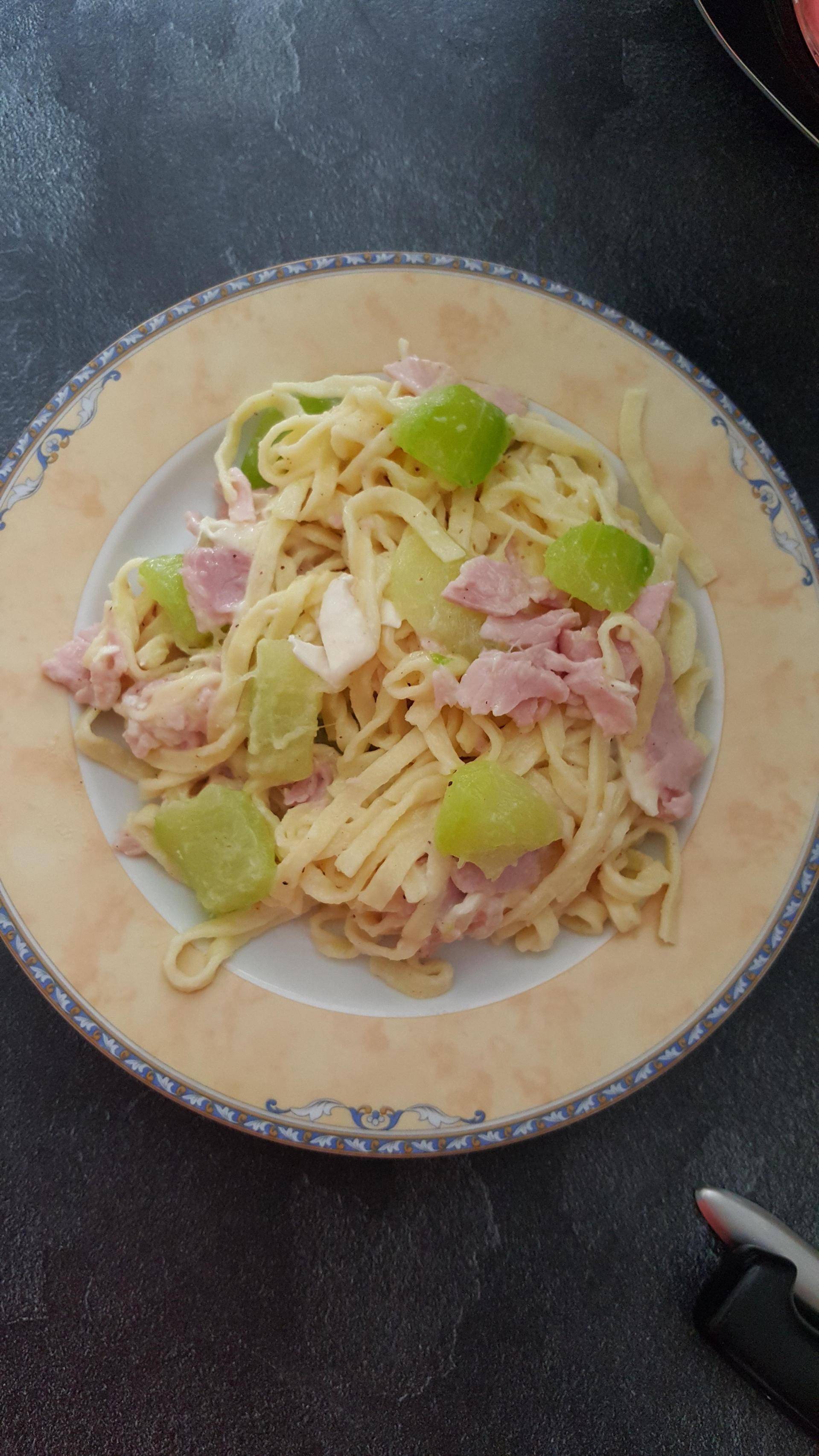 Pâtes courgette chèvre jambon - Recepten Cookeo | Moulinex