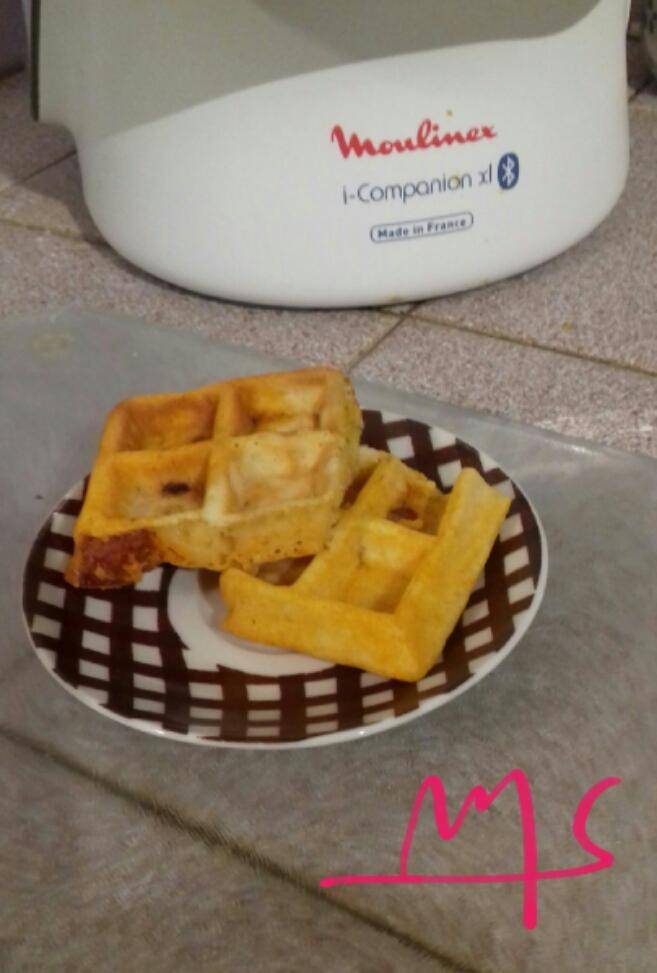 Gaufres salées au chorizo et au comté - Recepten Companion Connect XL | Moulinex
