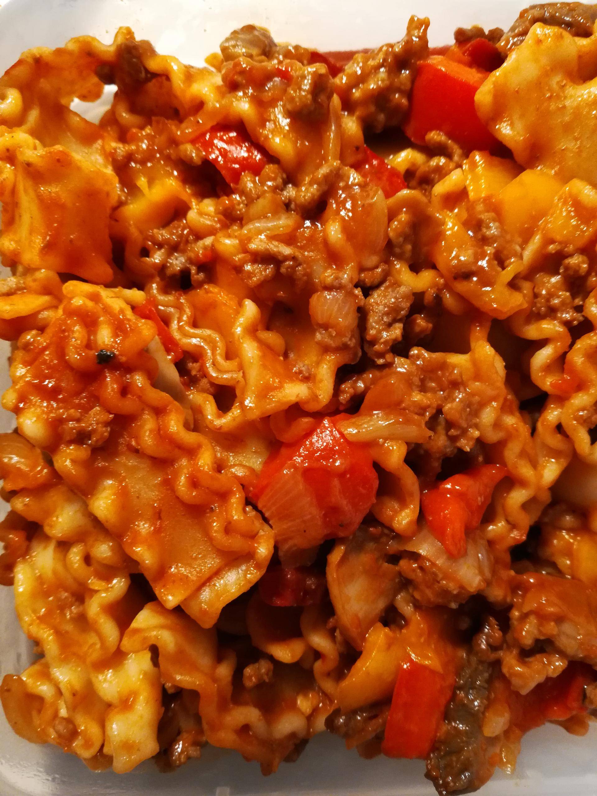 Pâtes poivrons viande hachée - Recepten Cookeo | Moulinex