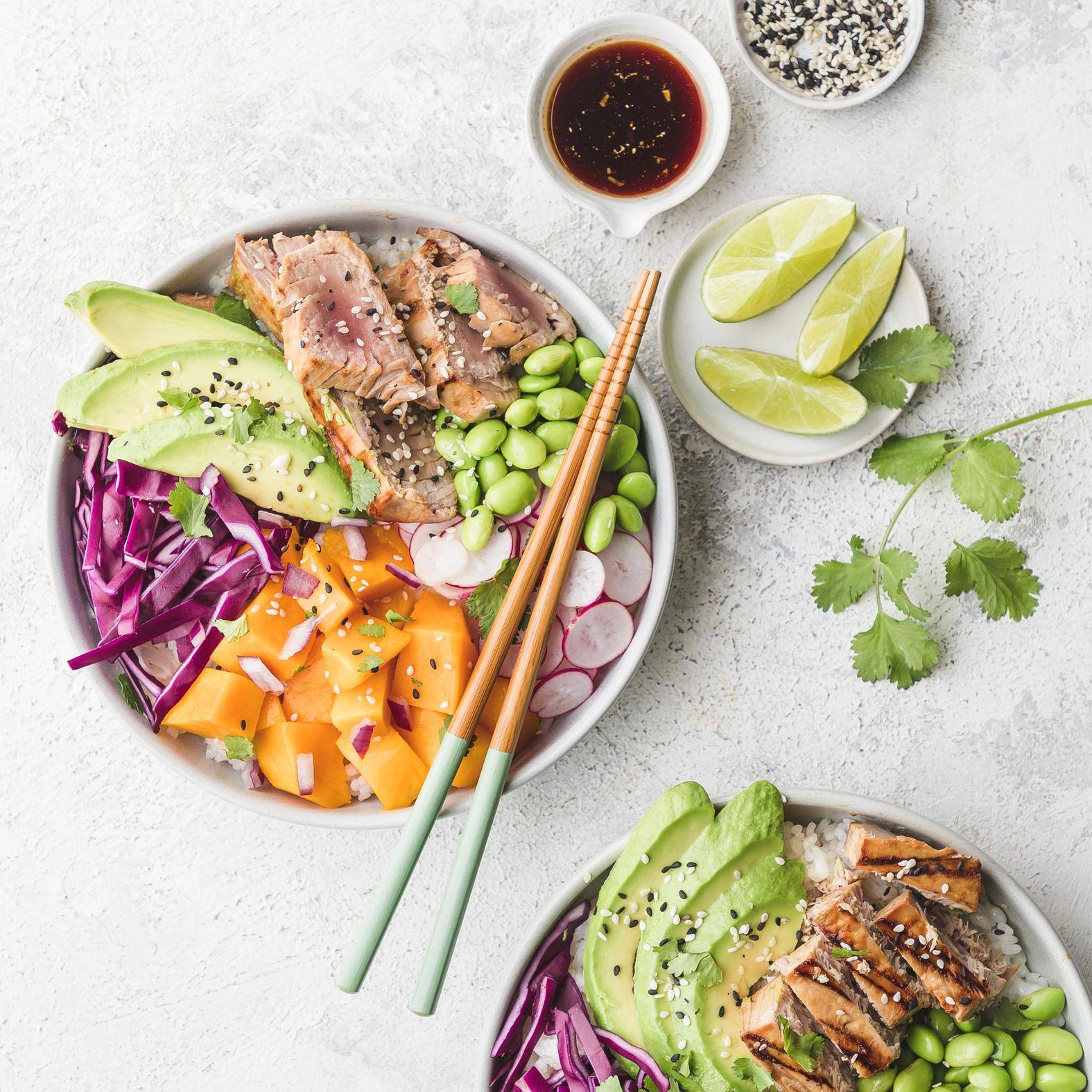 Poke bowl au thon grillé - Recette Easy Fry Max | Moulinex