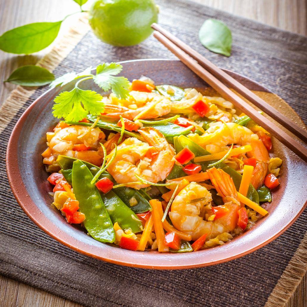 Gambas sautées aux légumes - Recette Companion XL | Moulinex