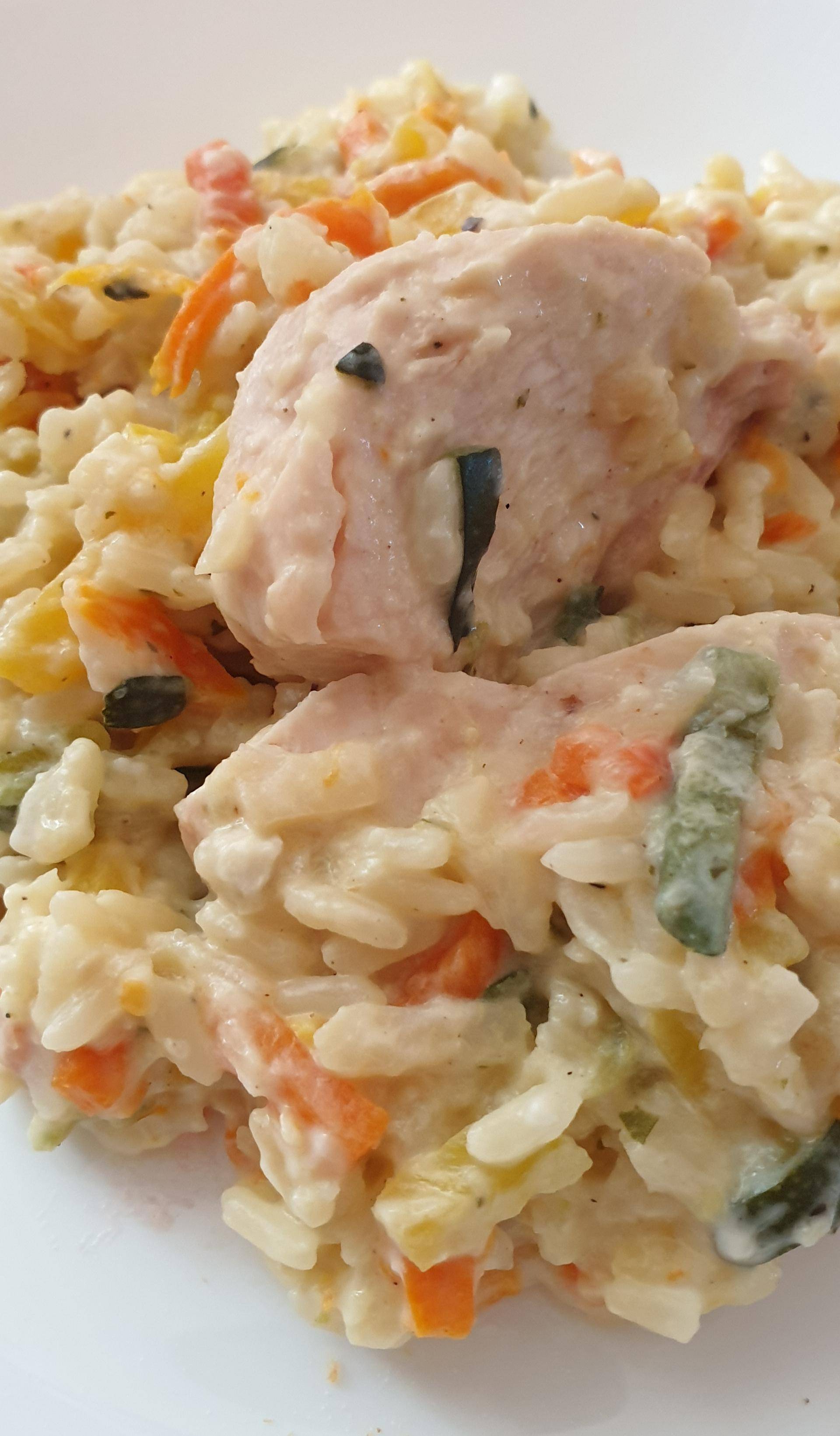 Escalopes de poulet et son riz aux légumes sauce au Boursin - Recette Cookeo | Moulinex