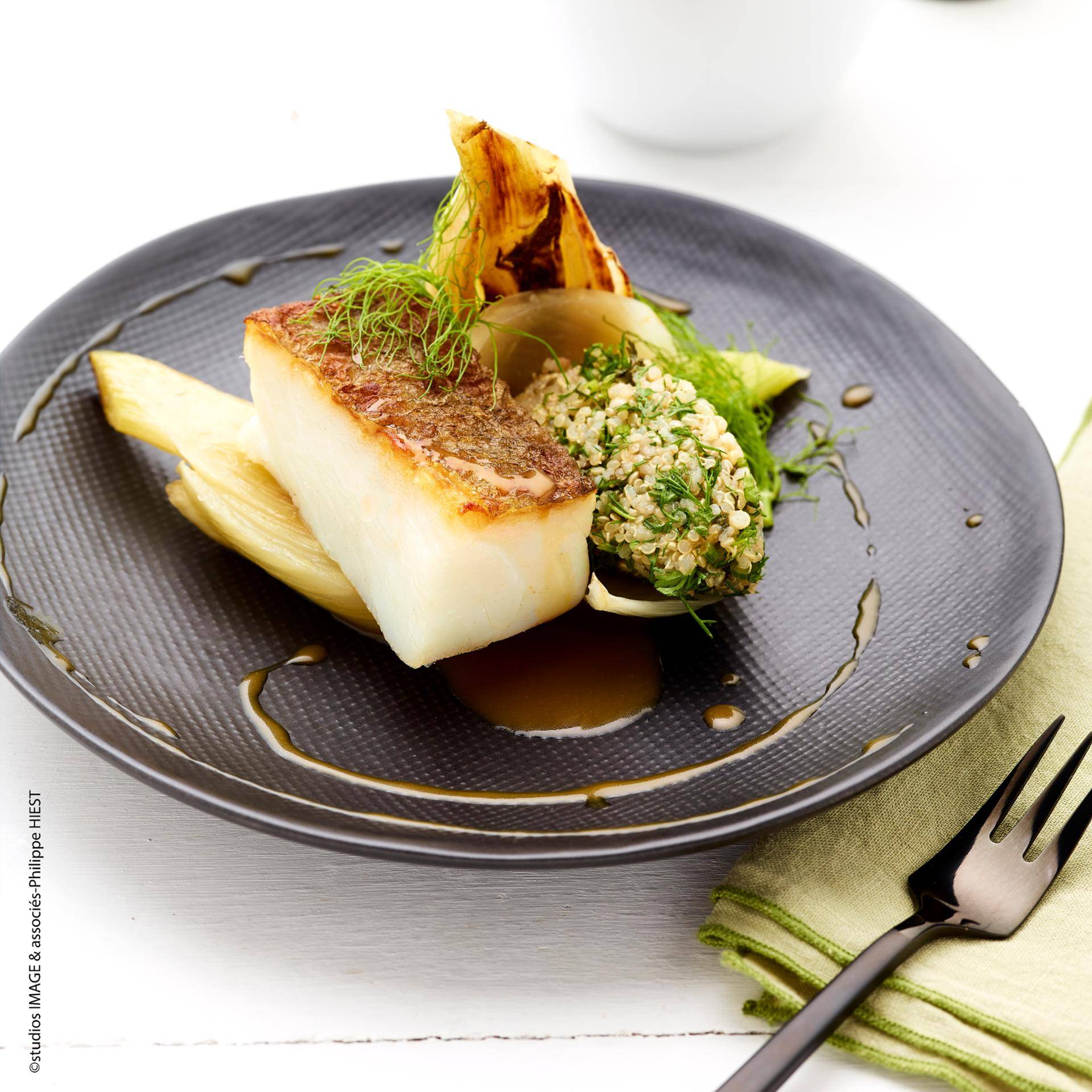 Cabillaud poêlé, fenouil et quinoa à l'orange (Chef Richard Bernigaud - L'essentiel) - Recepten Cuiseur vapeur | Moulinex
