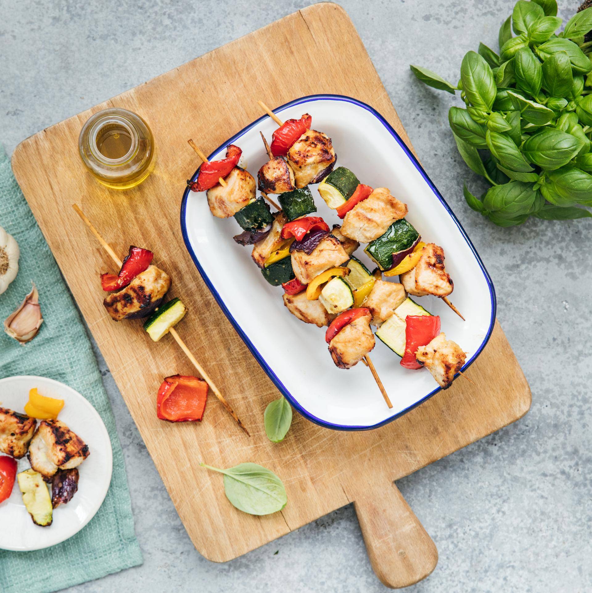 Brochettes de poulet et légumes - Recepten Easy Fry Max | Moulinex