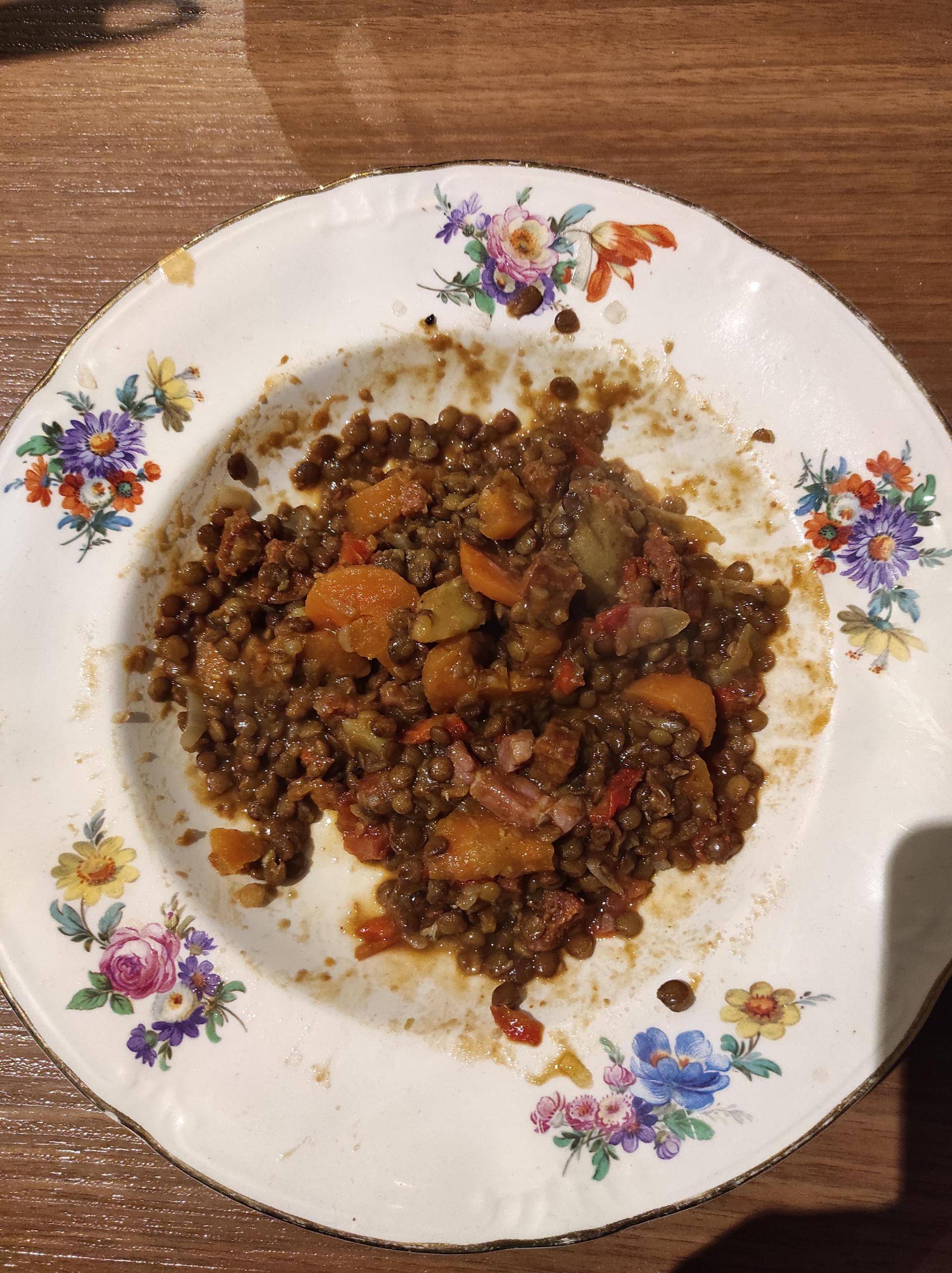 Lentilles façon espagnole (chorizo, tomates, poivron, carottes) - Recepten Cookeo | Moulinex
