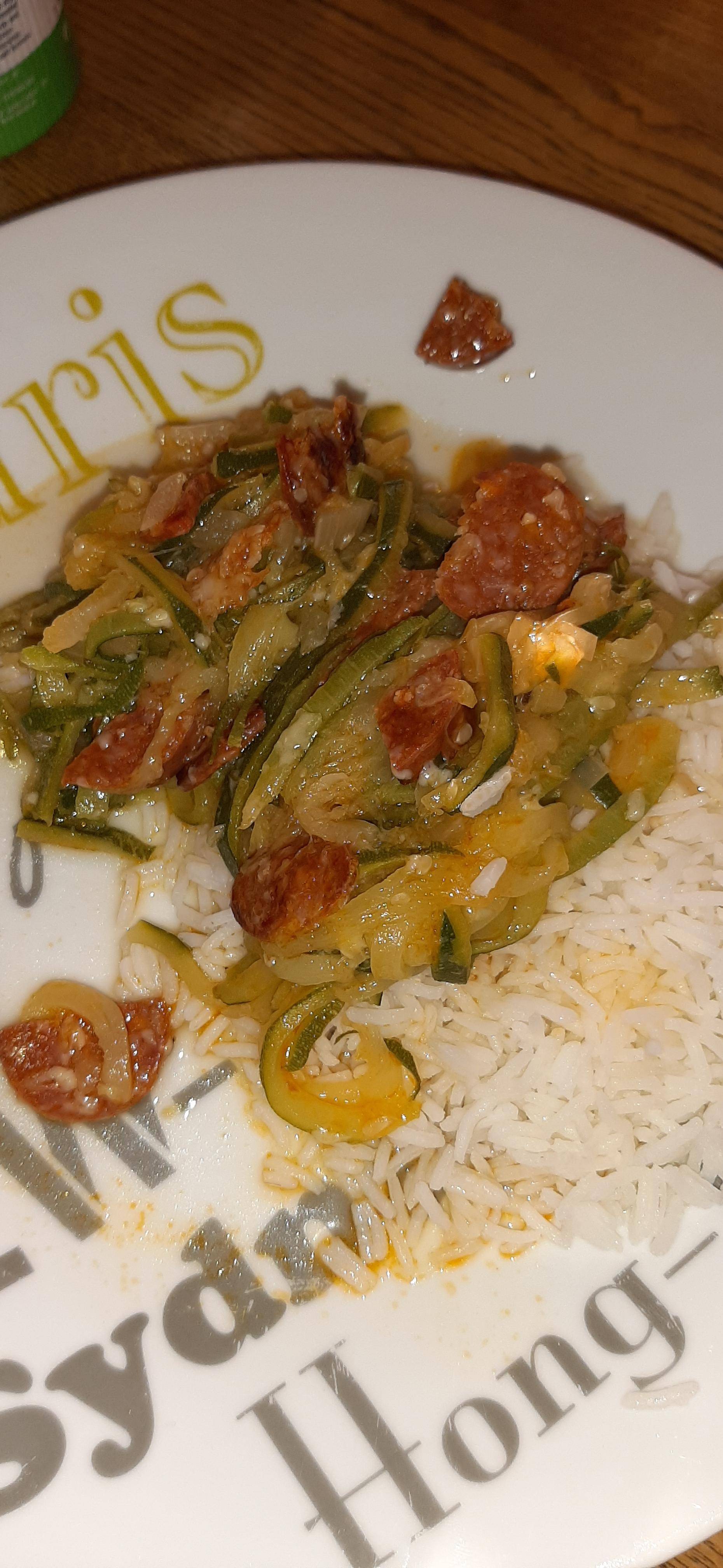 Courgettes en tagliatelles et chorizo - Recepten Cookeo | Moulinex