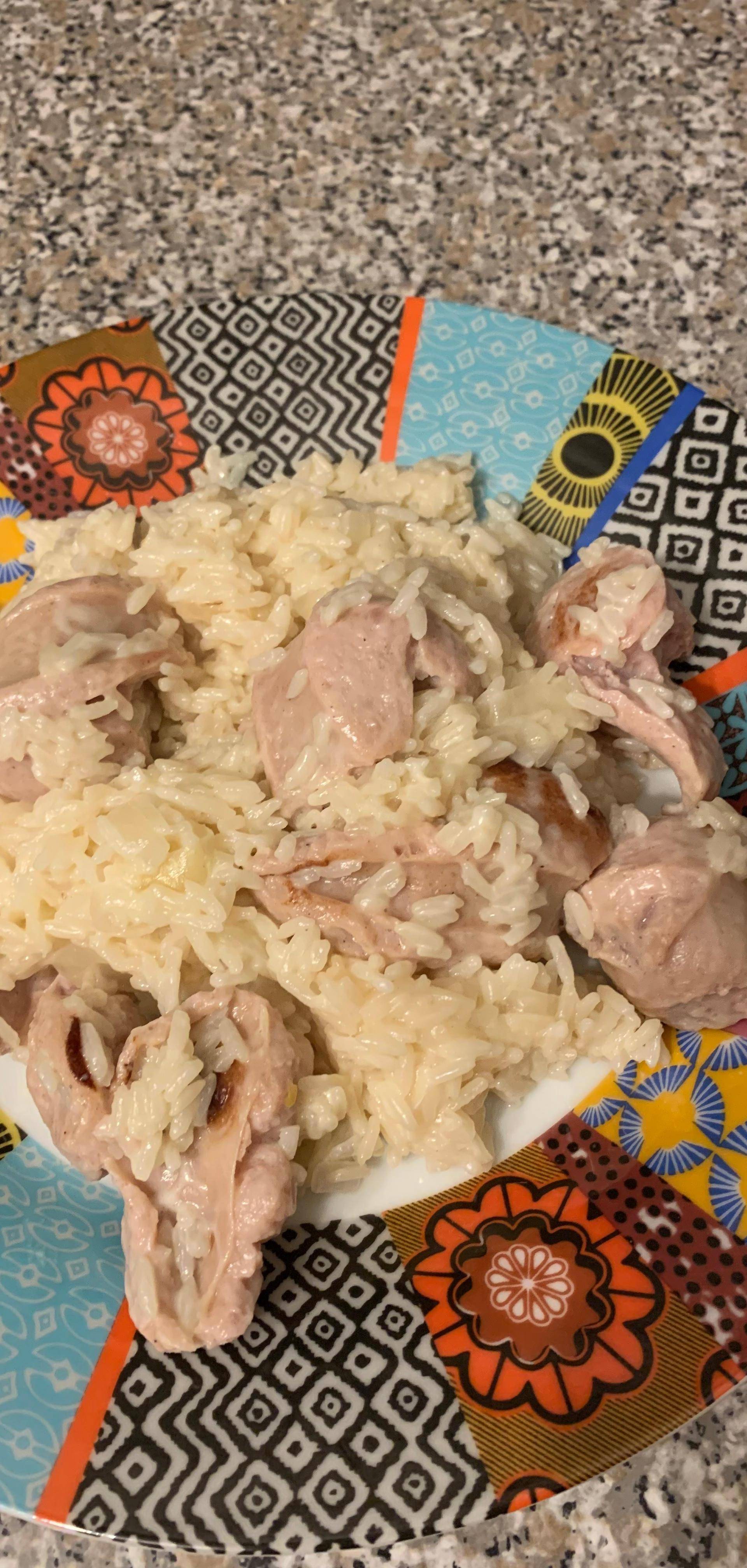 Boudin blanc sur son lit de riz - Recette Cookeo | Moulinex