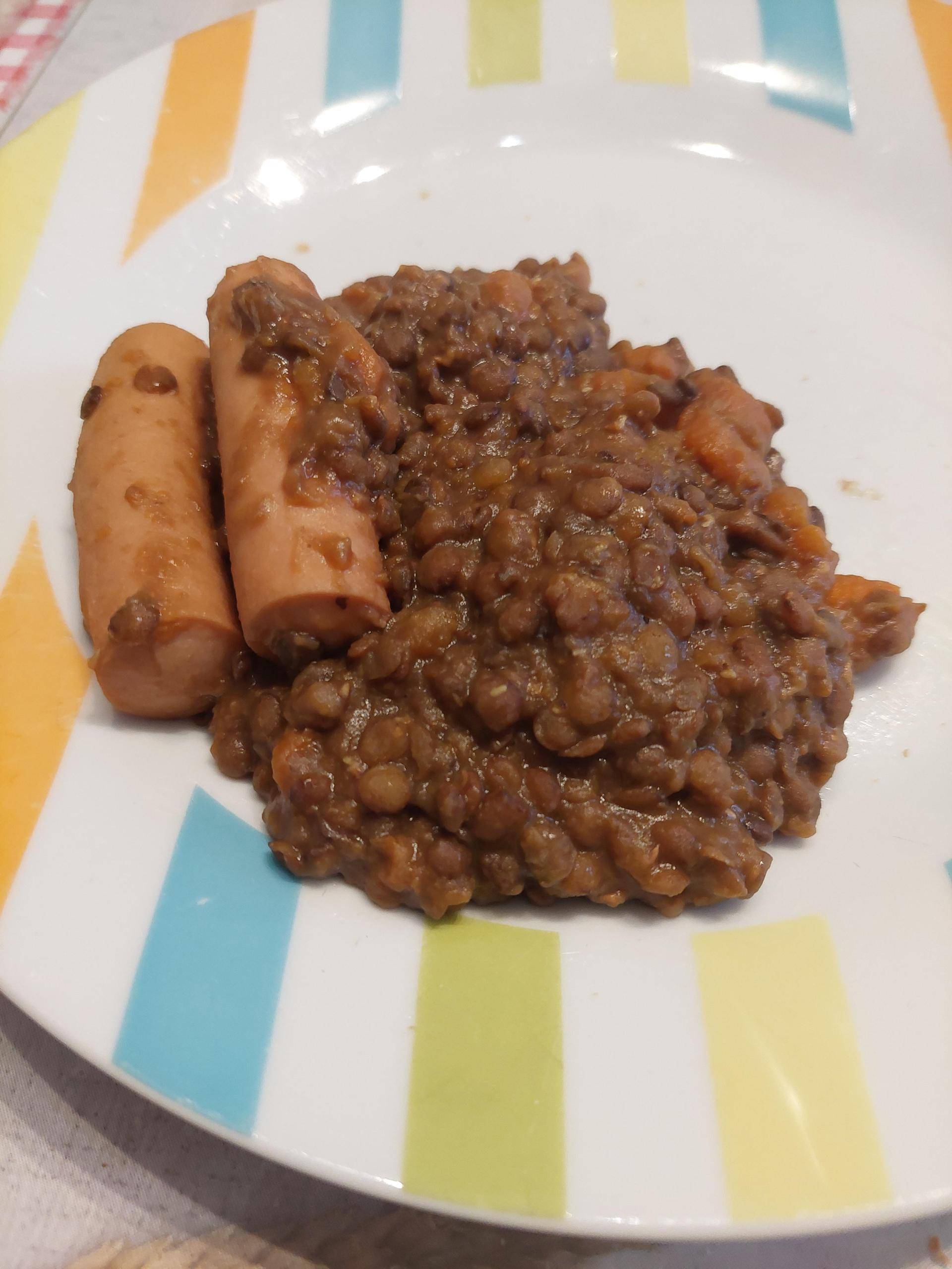 Lentilles carottes saucisse volaille - Recepten Cookeo V3 | Moulinex