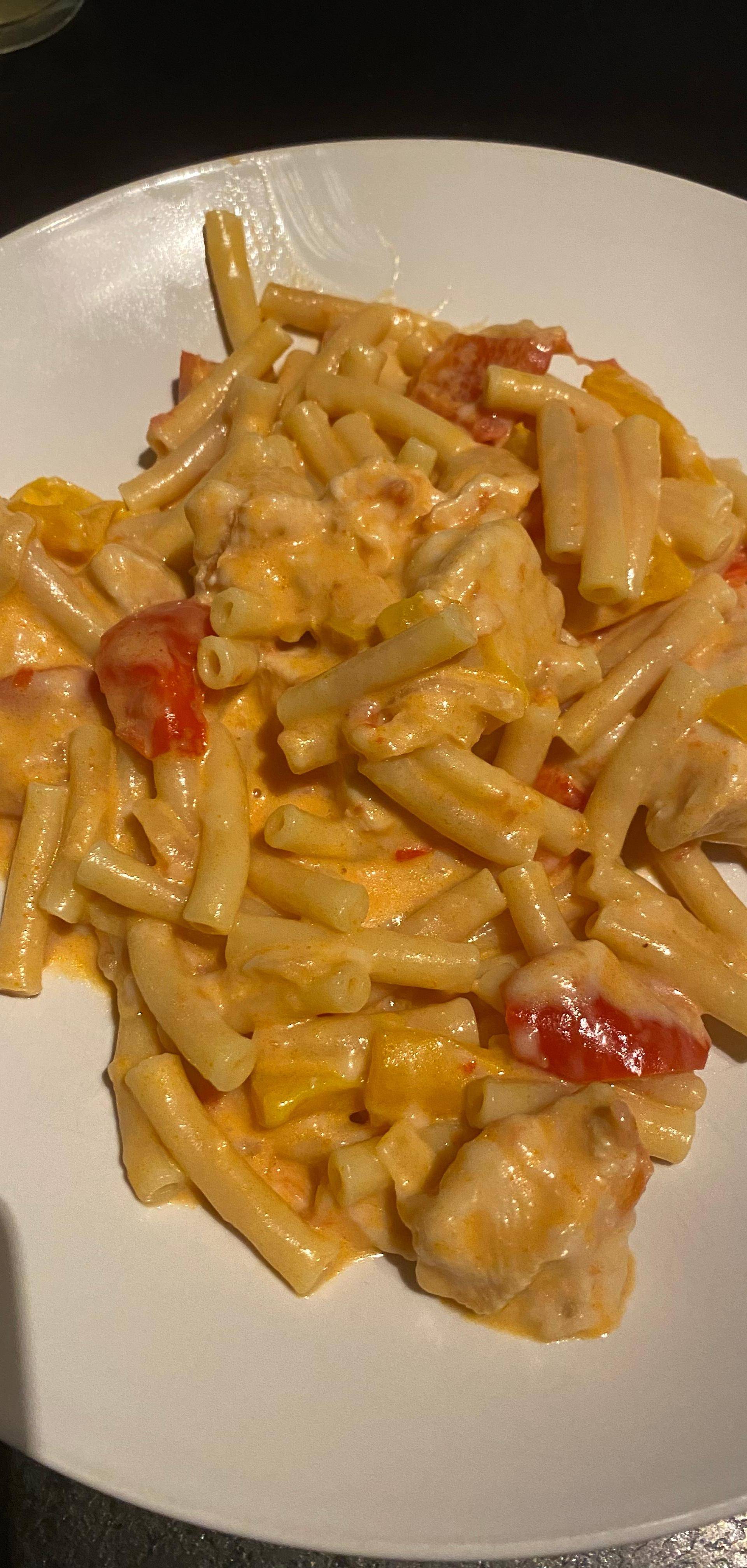 Pâtes au poulet et poivron - Recette Cookeo | Moulinex