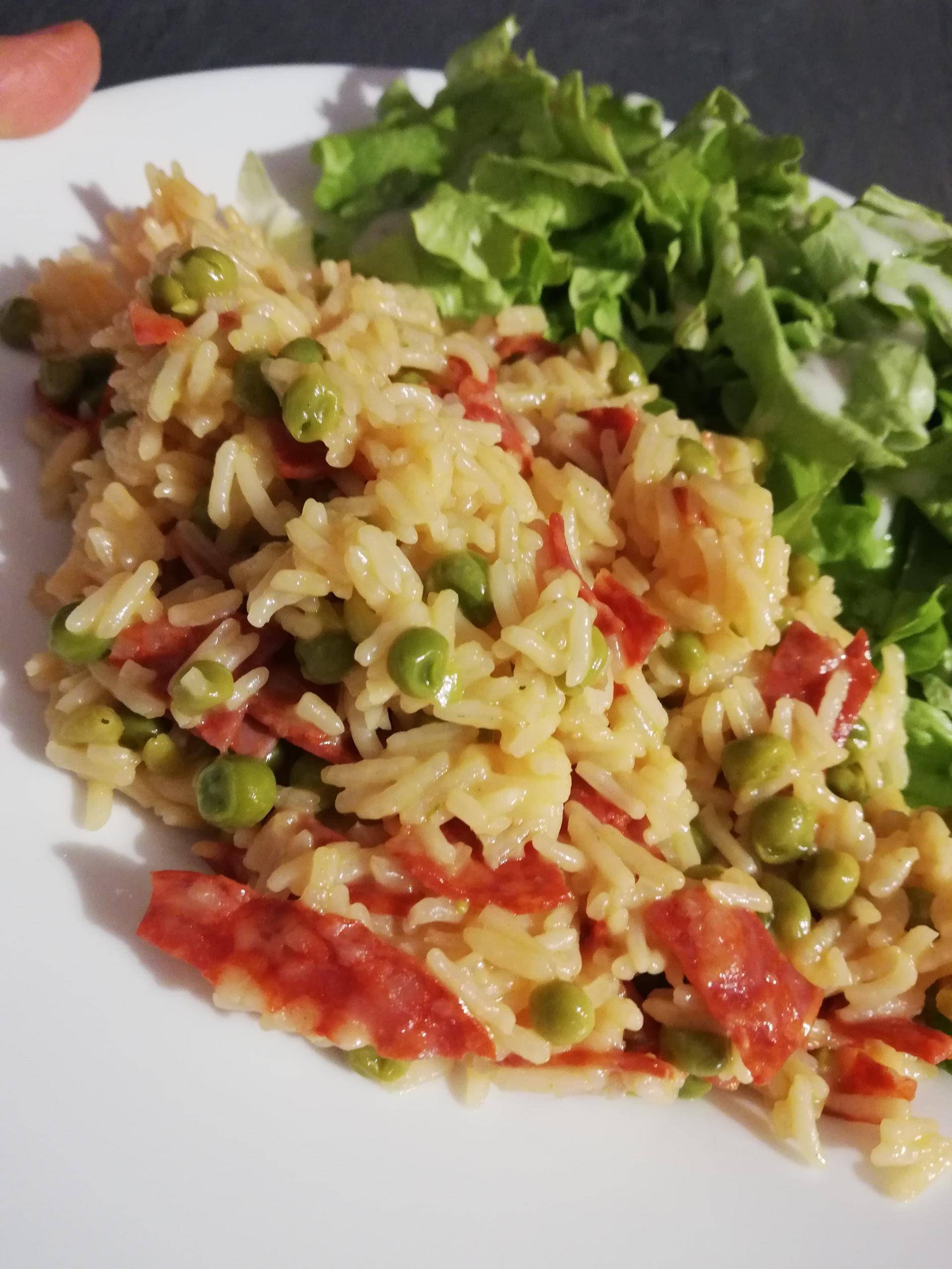 Riz, petit pois, Chorizo - Recepten Cookeo | Moulinex