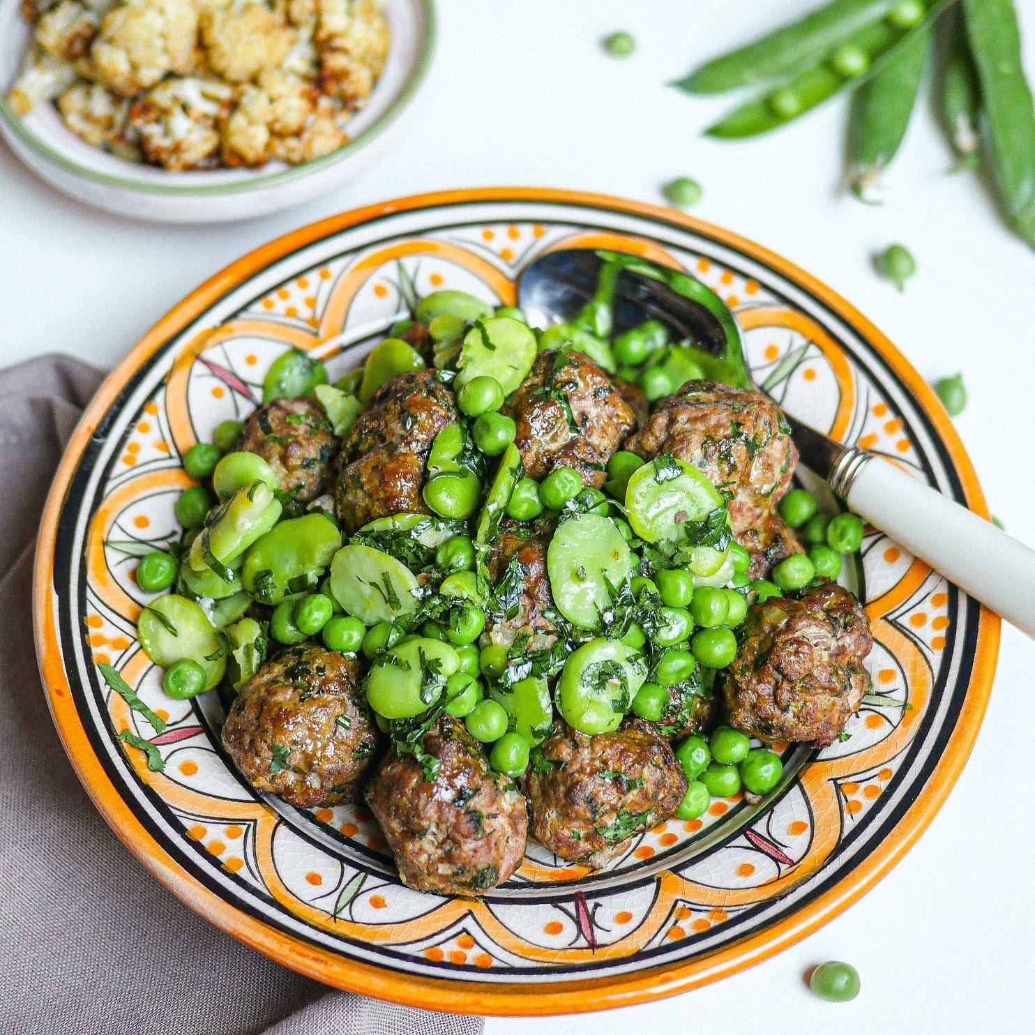 Kefta de boeuf fèves petits pois - Recepten EASY FRY & GRILL 2 in 1 DIGITAL | Moulinex