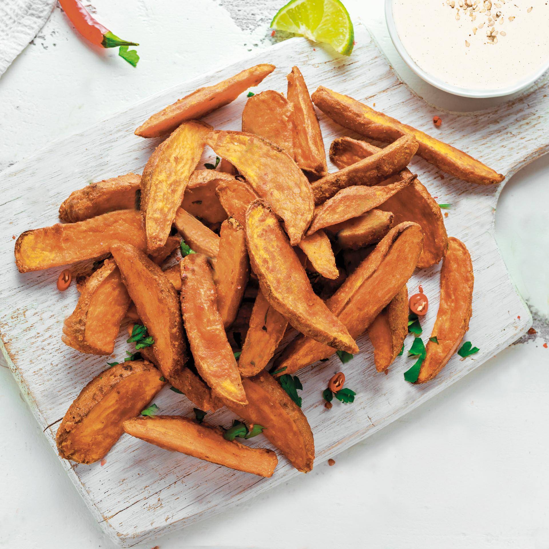 Patates douces grillées sauce tahini - Recette Dual EasyFry&Grill | Moulinex