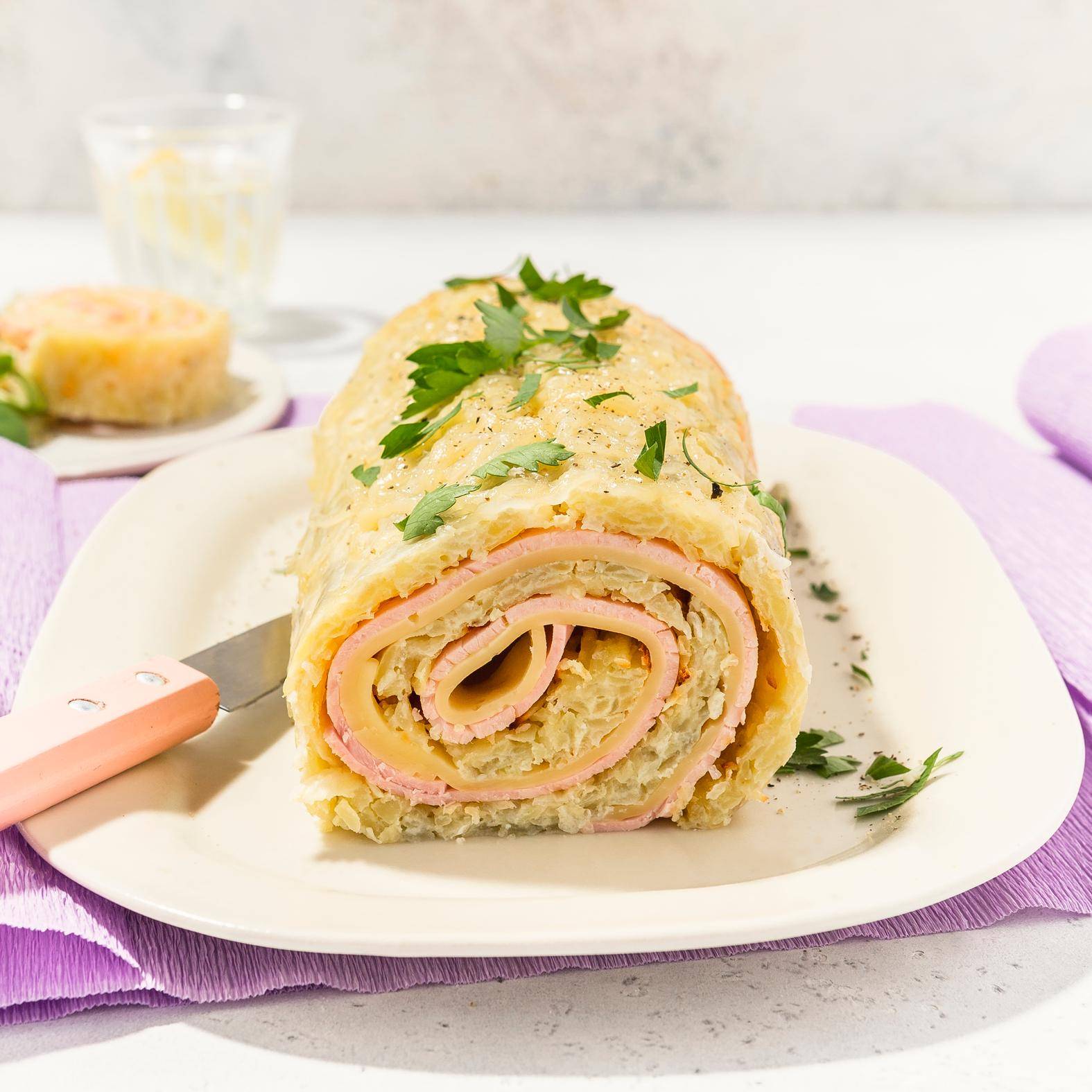 Roulé salé pommes de terre, jambon, fromage - Recette Companion | Moulinex