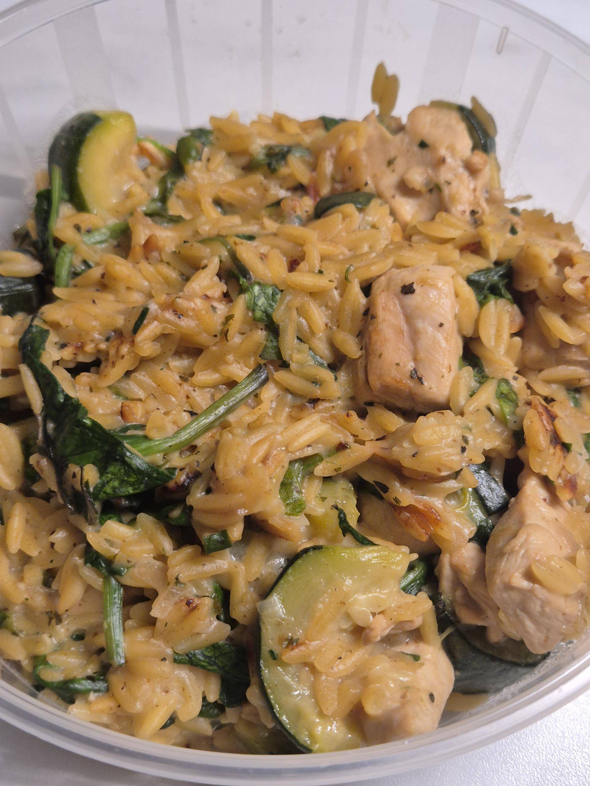Orzo crémeux au poulet épinard et courgettes - Recette Cookeo V3 | Moulinex