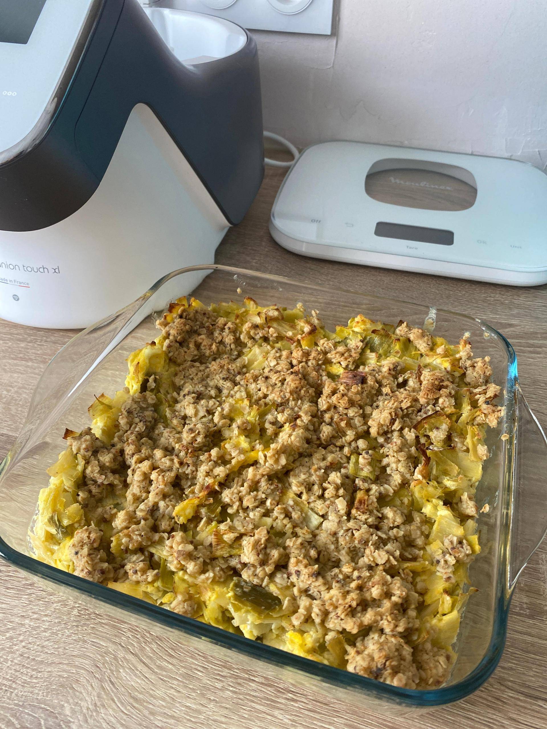 Crumble poireaux - Recette Companion Connect XL | Moulinex