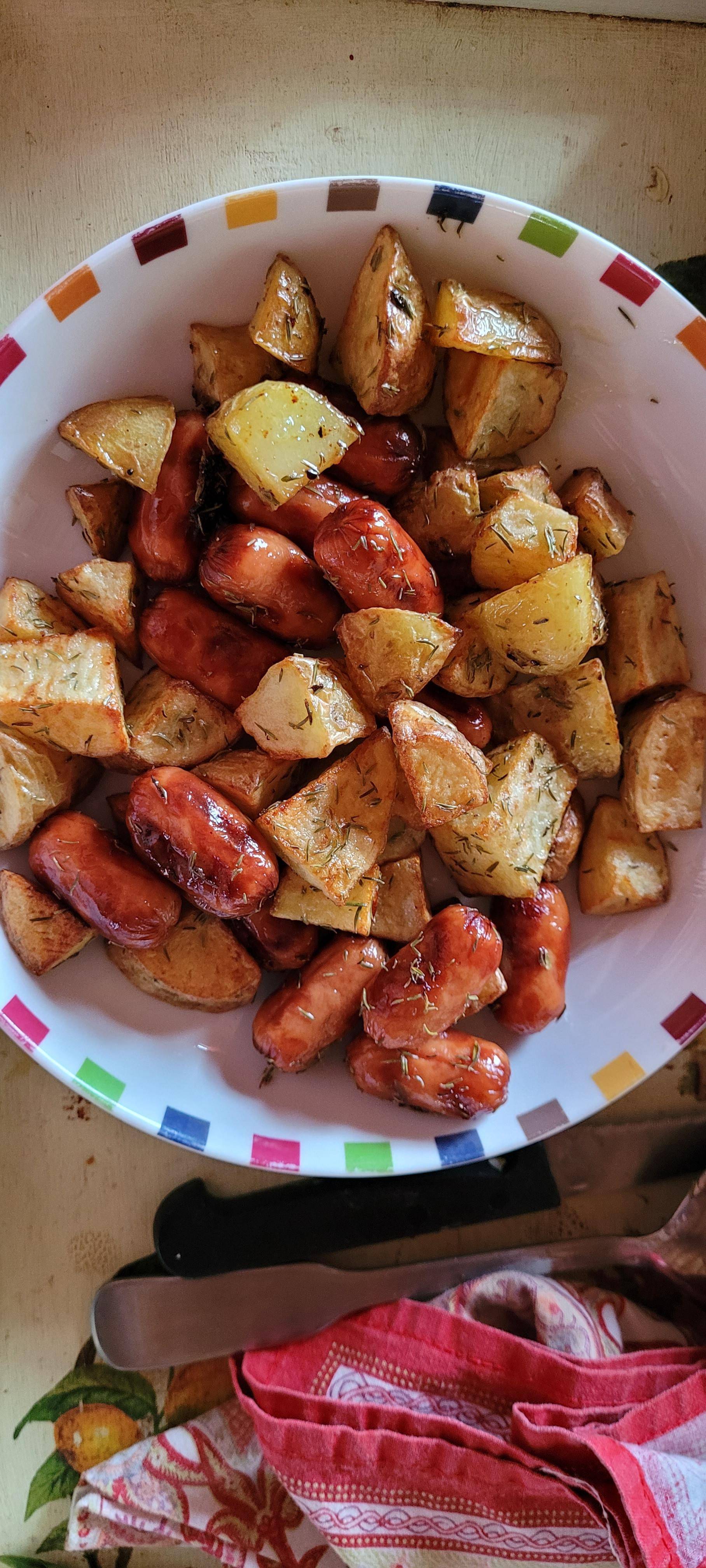 Pommes de terre Saucisses cocktail - Recette EASY FRY & GRILL 2 in 1 DIGITAL | Moulinex