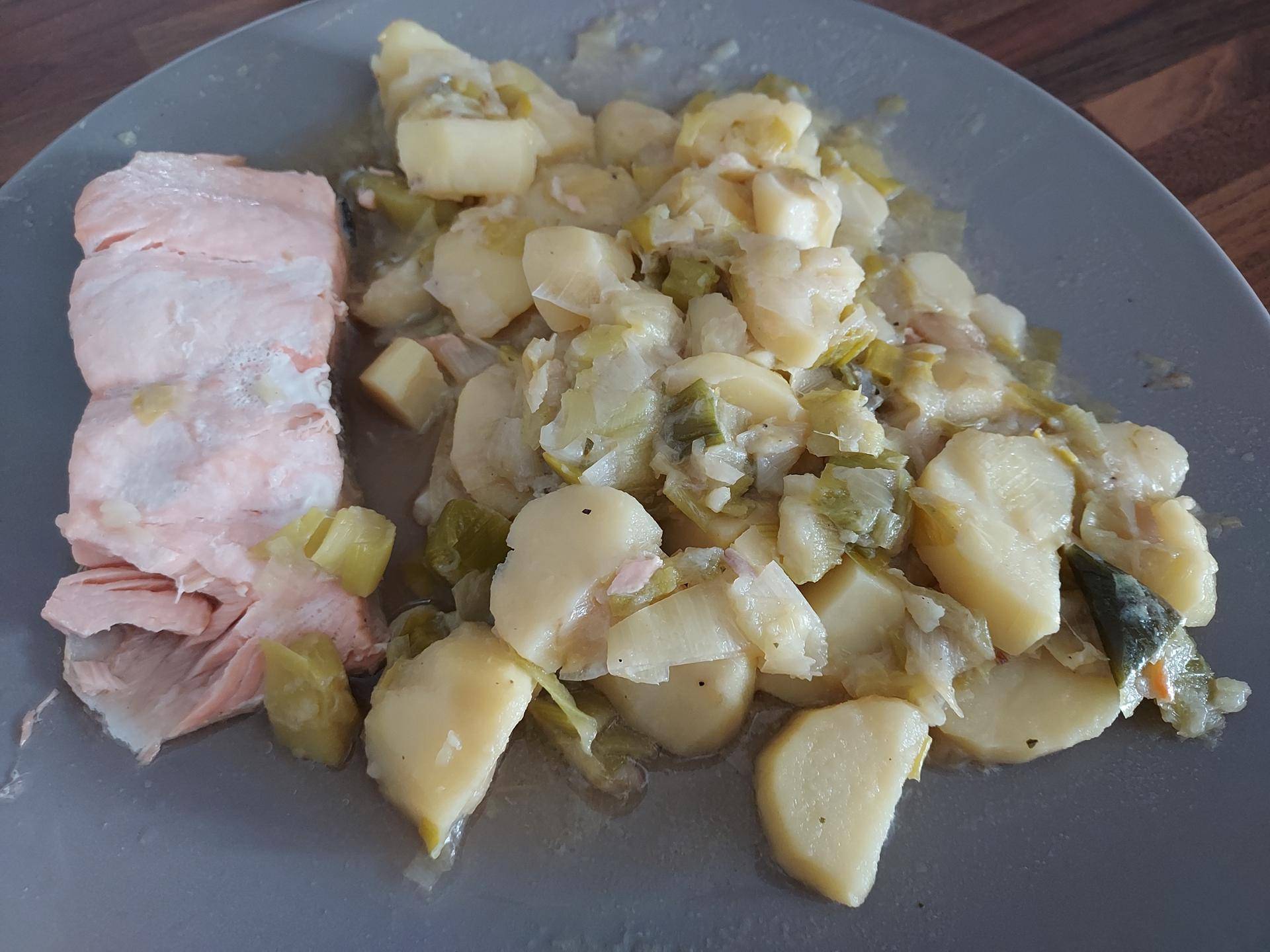 Repas 3en1 complet saumon poireaux patates - Recette Cookeo | Moulinex
