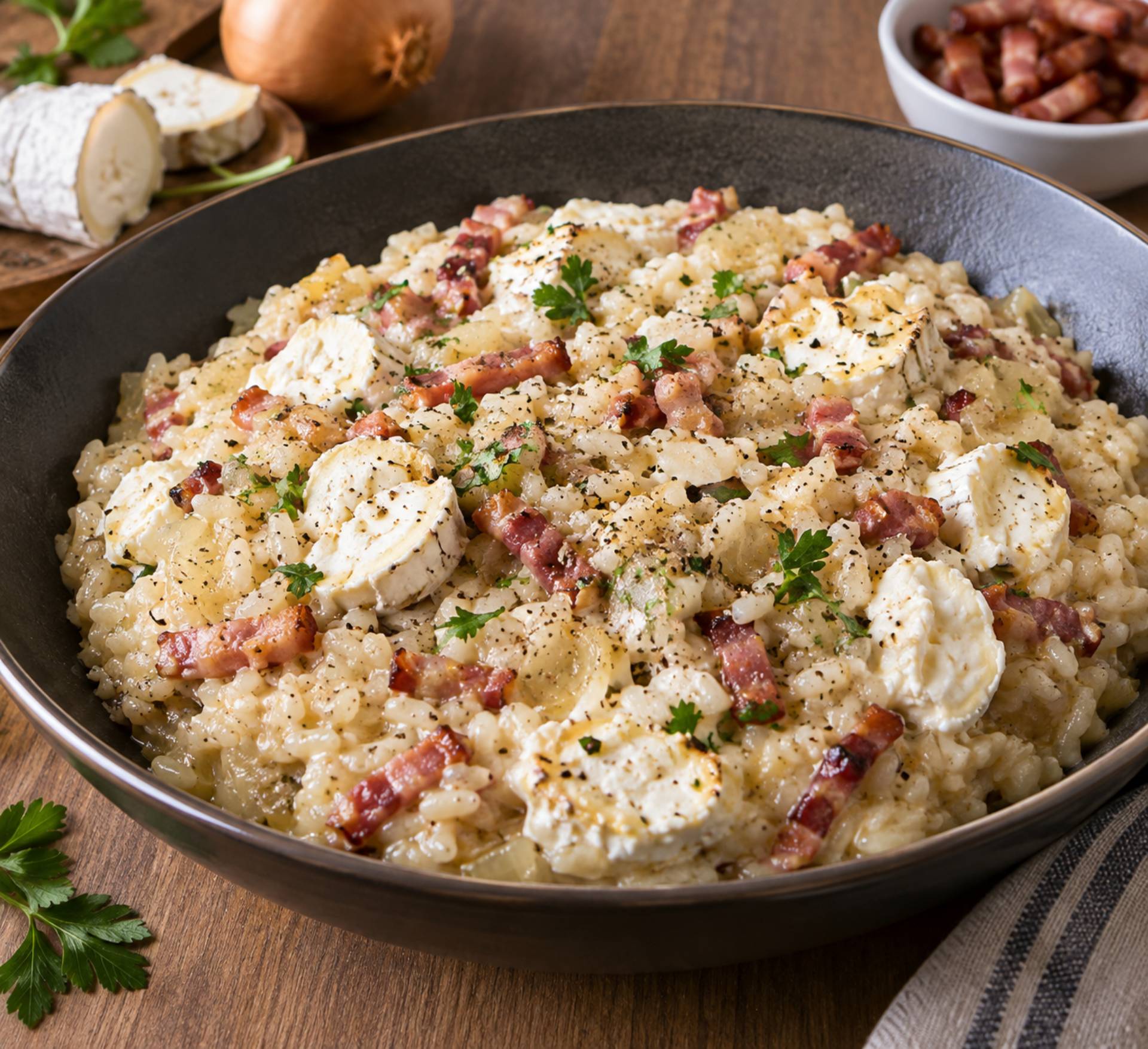 Risotto chèvre lardon - Recette Companion Connect XL | Moulinex