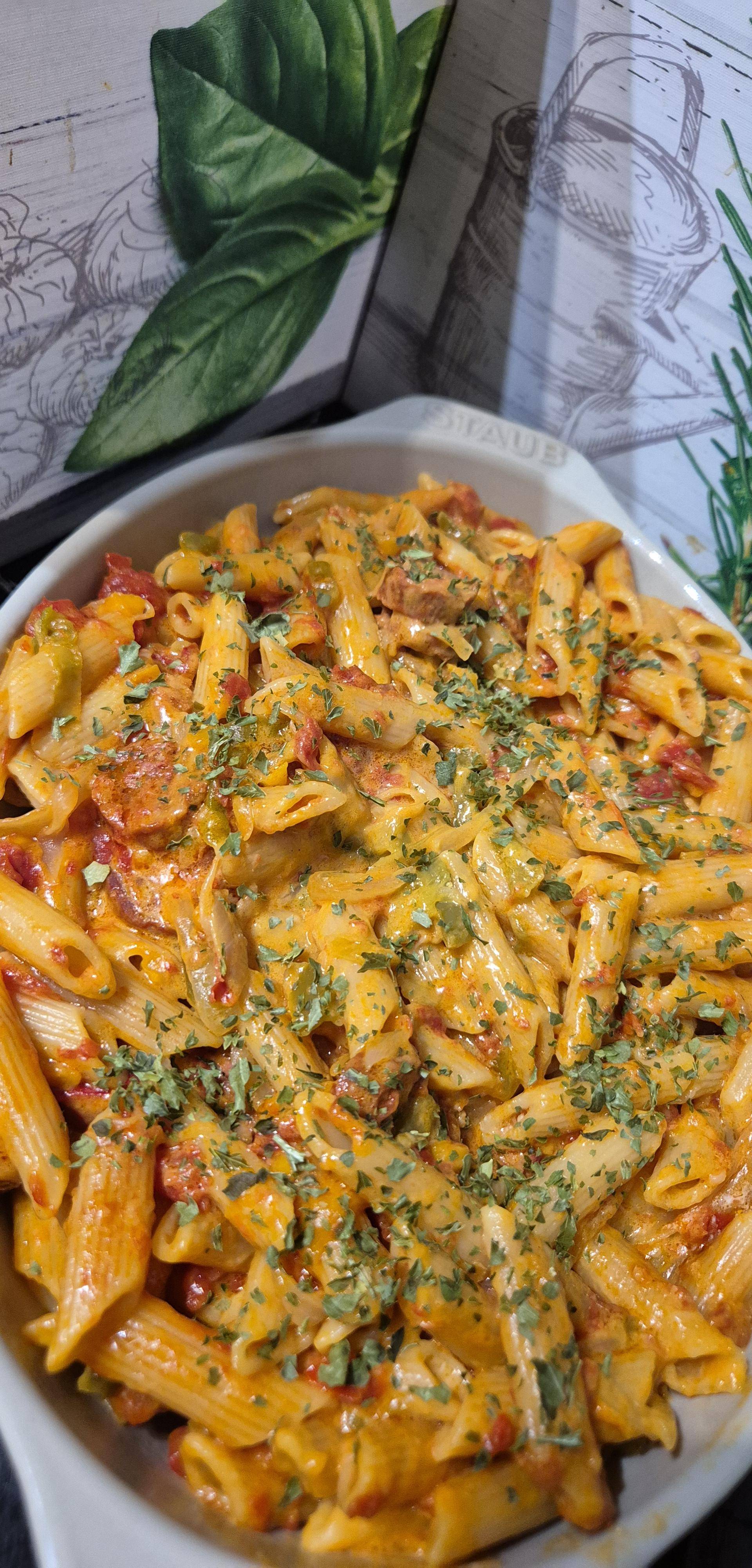 Pâtes chorizo et poivrons au Cookeo infinity - Recette Cookeo Infinity Autostir | Moulinex