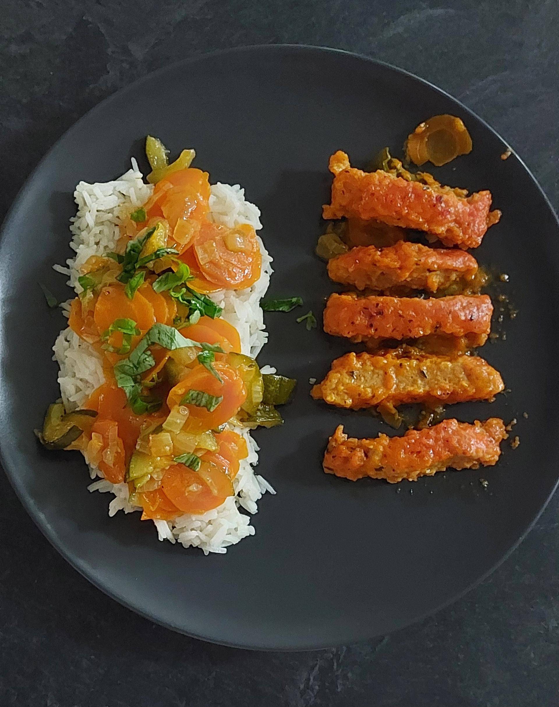 Burger de poulet avec riz et légumes - Recette Cookeo | Moulinex