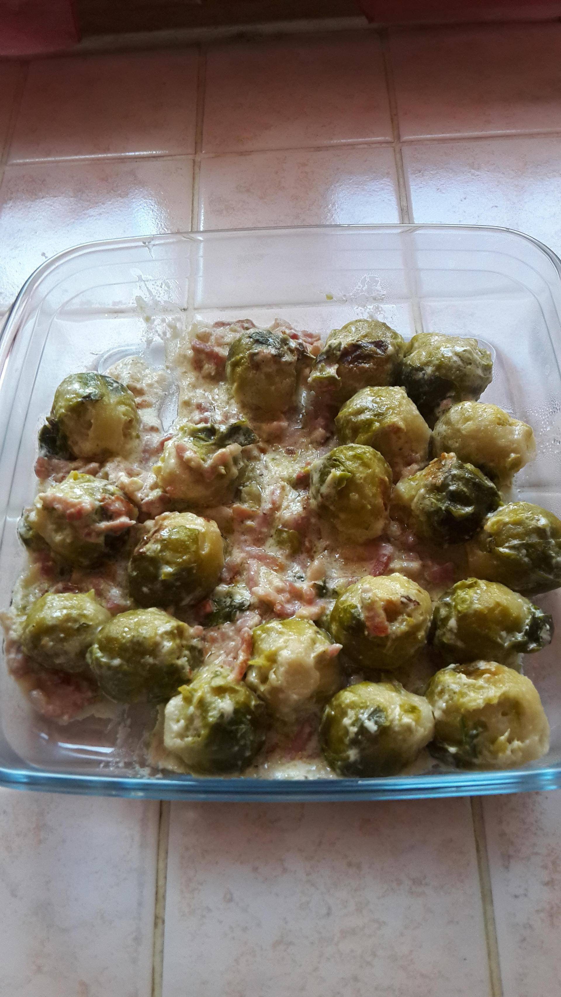Choux de Bruxelles lardons et crème - Recepten Cookeo | Moulinex