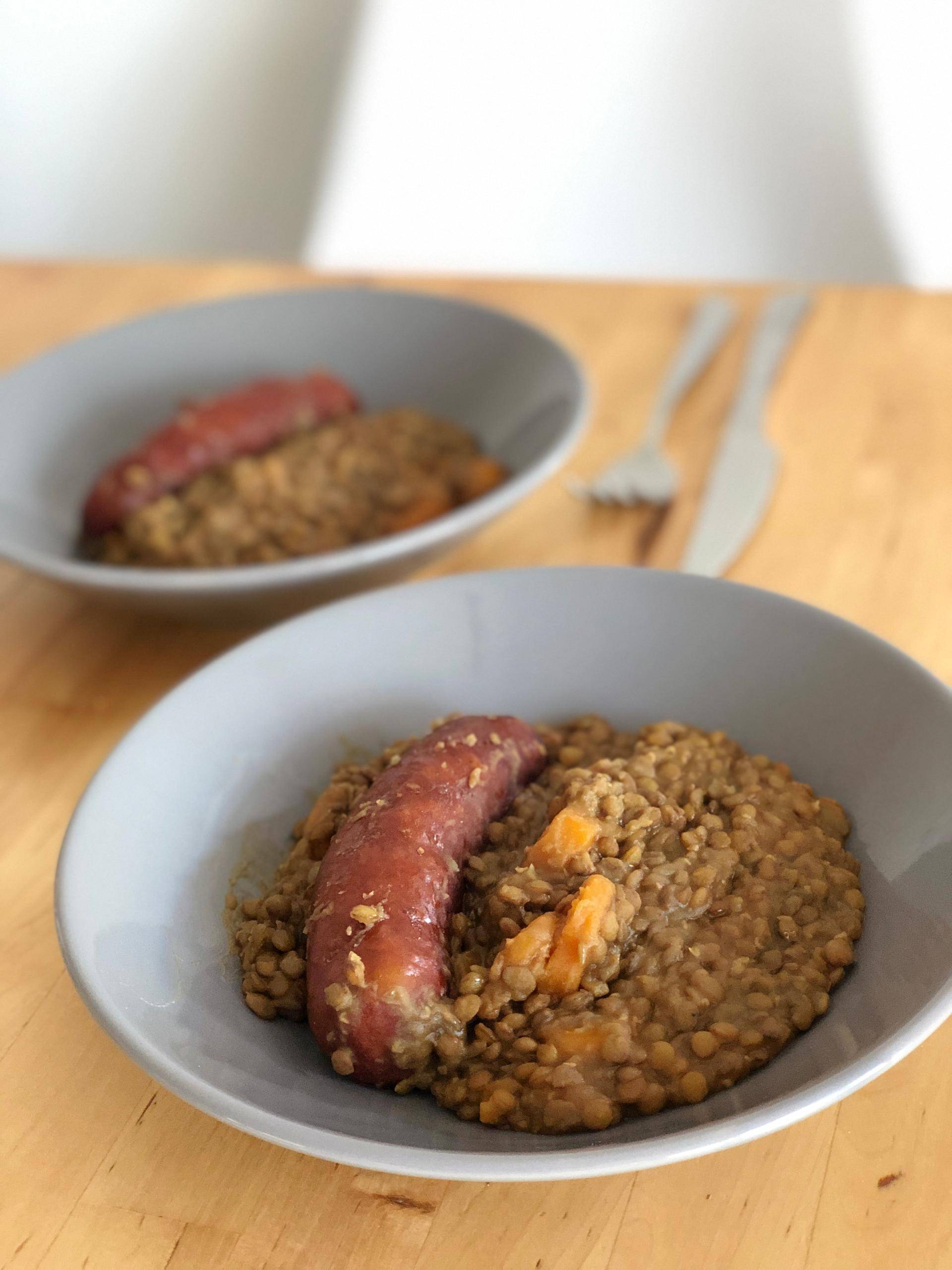 Lentilles saucisses - Recepten Companion Connect XL | Moulinex