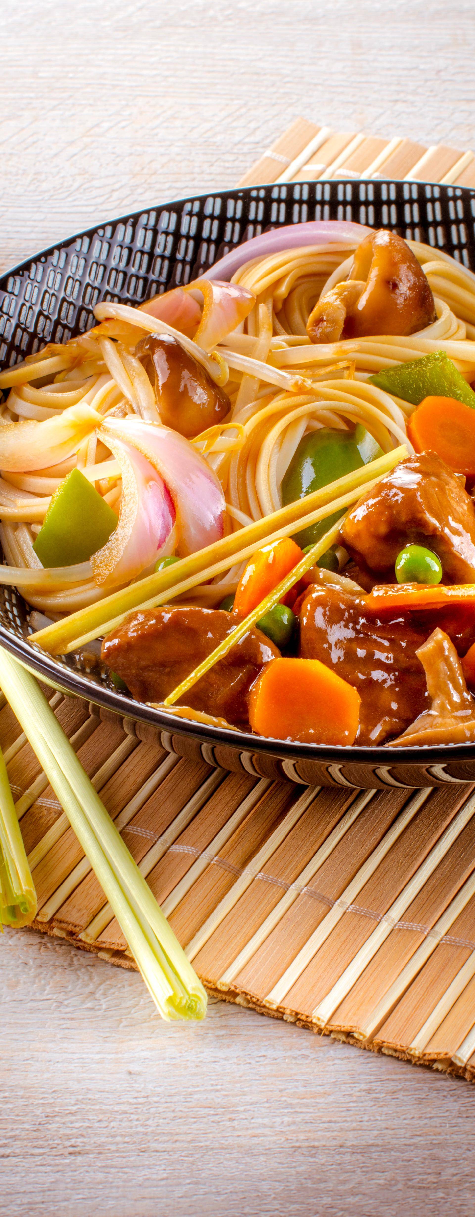 Nouilles chinoises poulet poivrons - Recette Cookeo | Moulinex