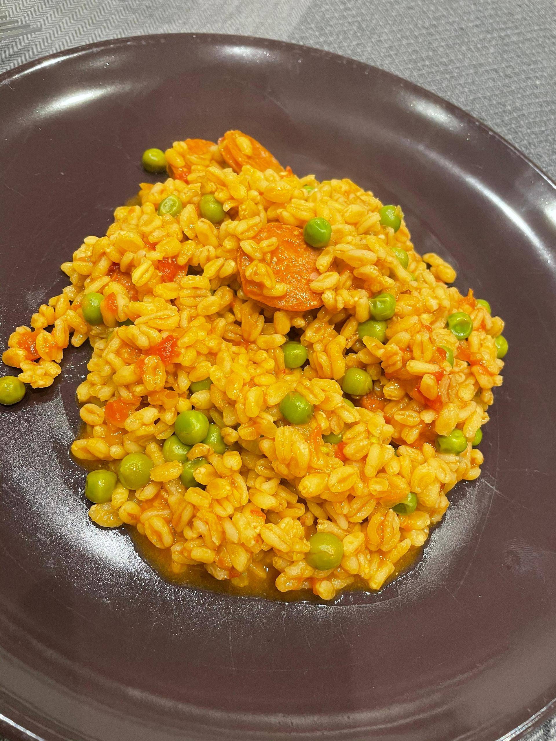 Blésotto chorizo - petits pois - Recepten Companion Connect XL | Moulinex