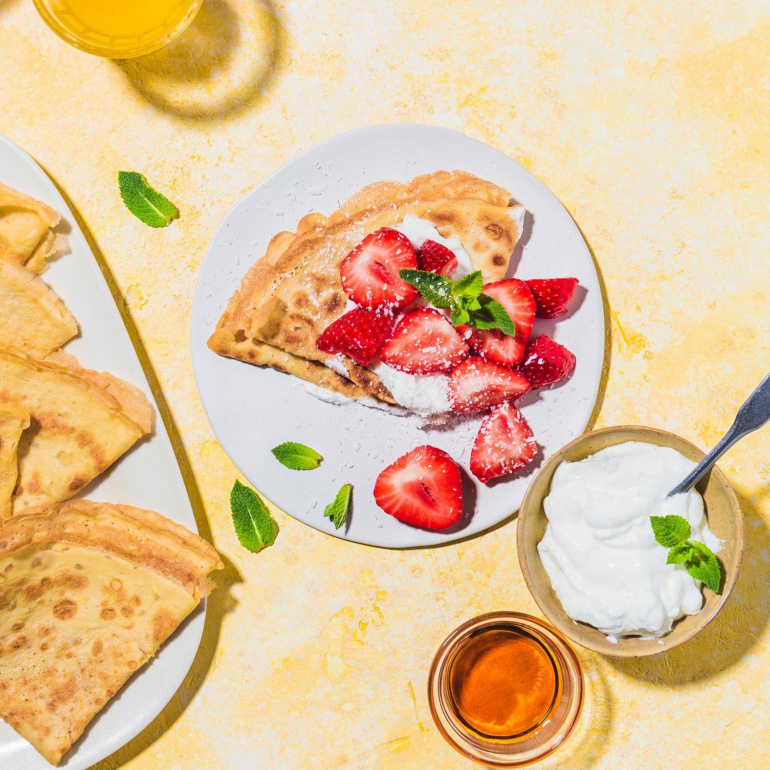 Crêpes à la noix de coco aux fraises - Recette Companion | Moulinex