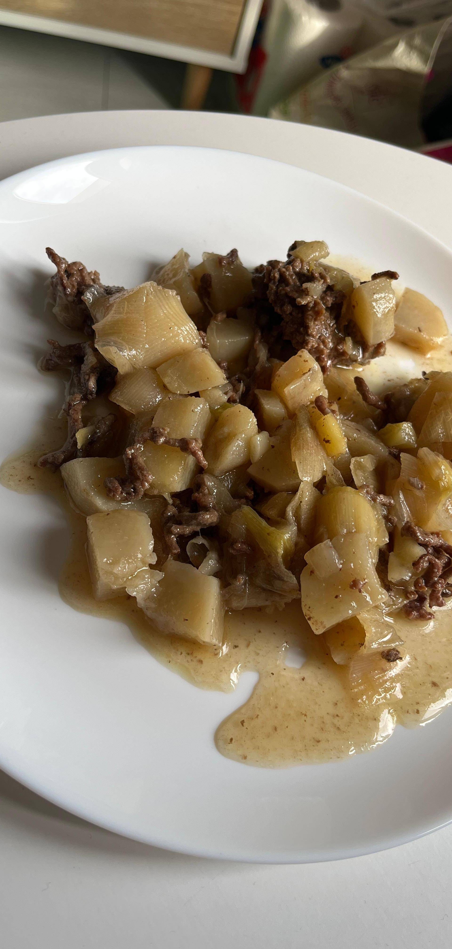 Topinambour poireaux et viande hachée - Recette Cookeo | Moulinex