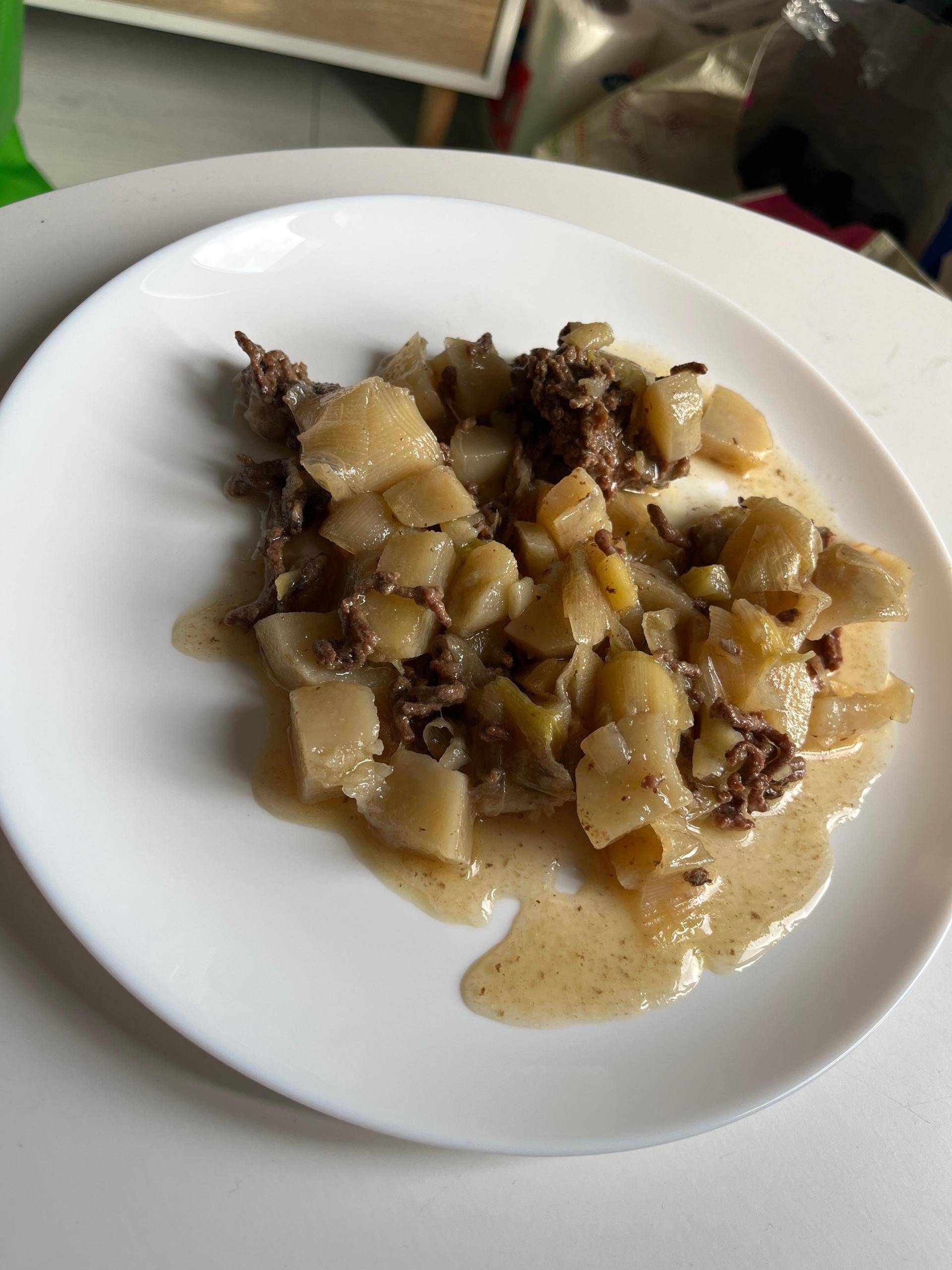 Topinambour poireaux et viande hachée - Recette Cookeo | Moulinex