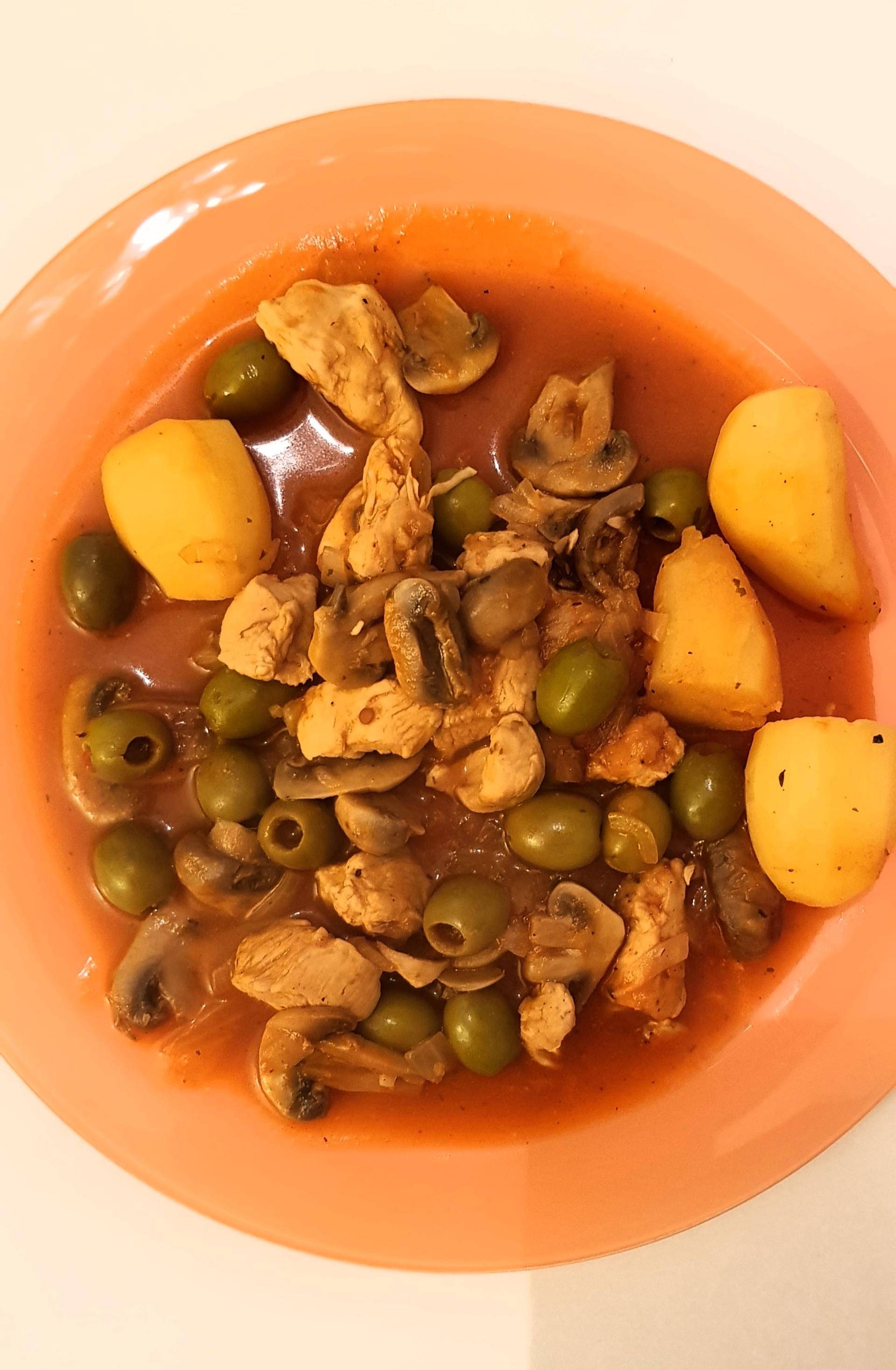 Sauté de poulet pomme de terre olive champignon - Recepten Cookeo V3 | Moulinex