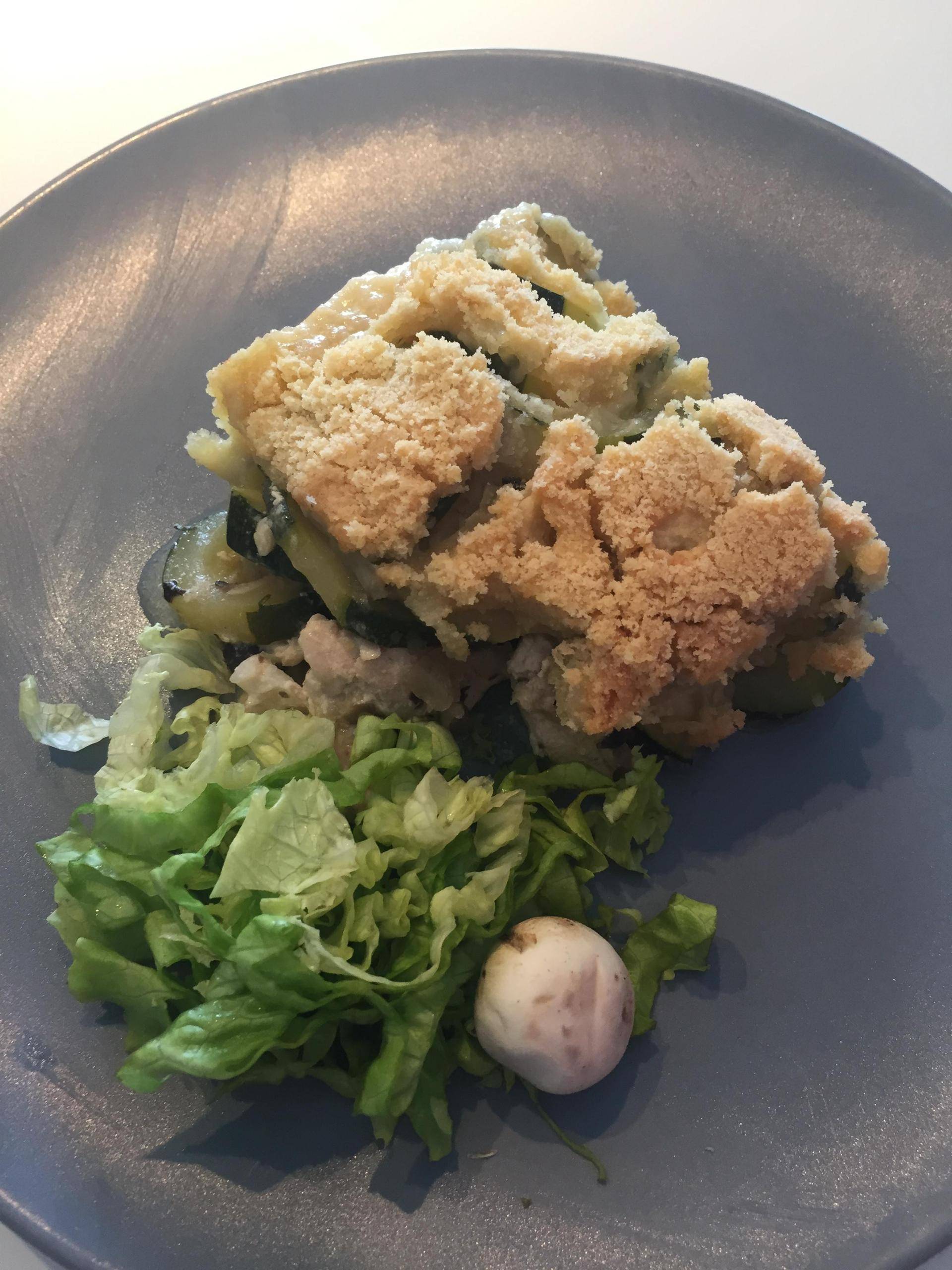 Crumble poulet, courgettes et parmesan - Recepten Companion | Moulinex