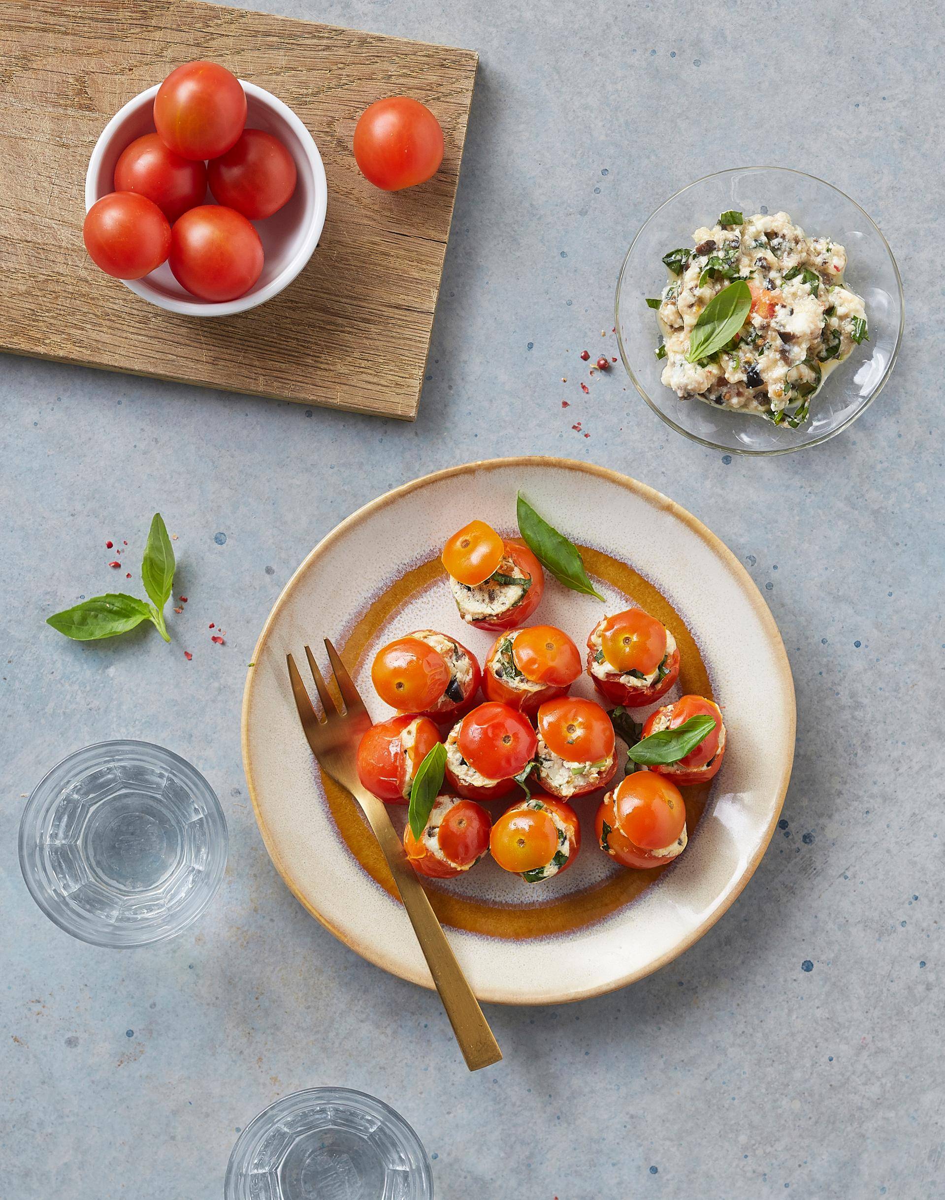 Tomates cocktail farcies à la ricotta - Recepten Cuiseur vapeur | Moulinex