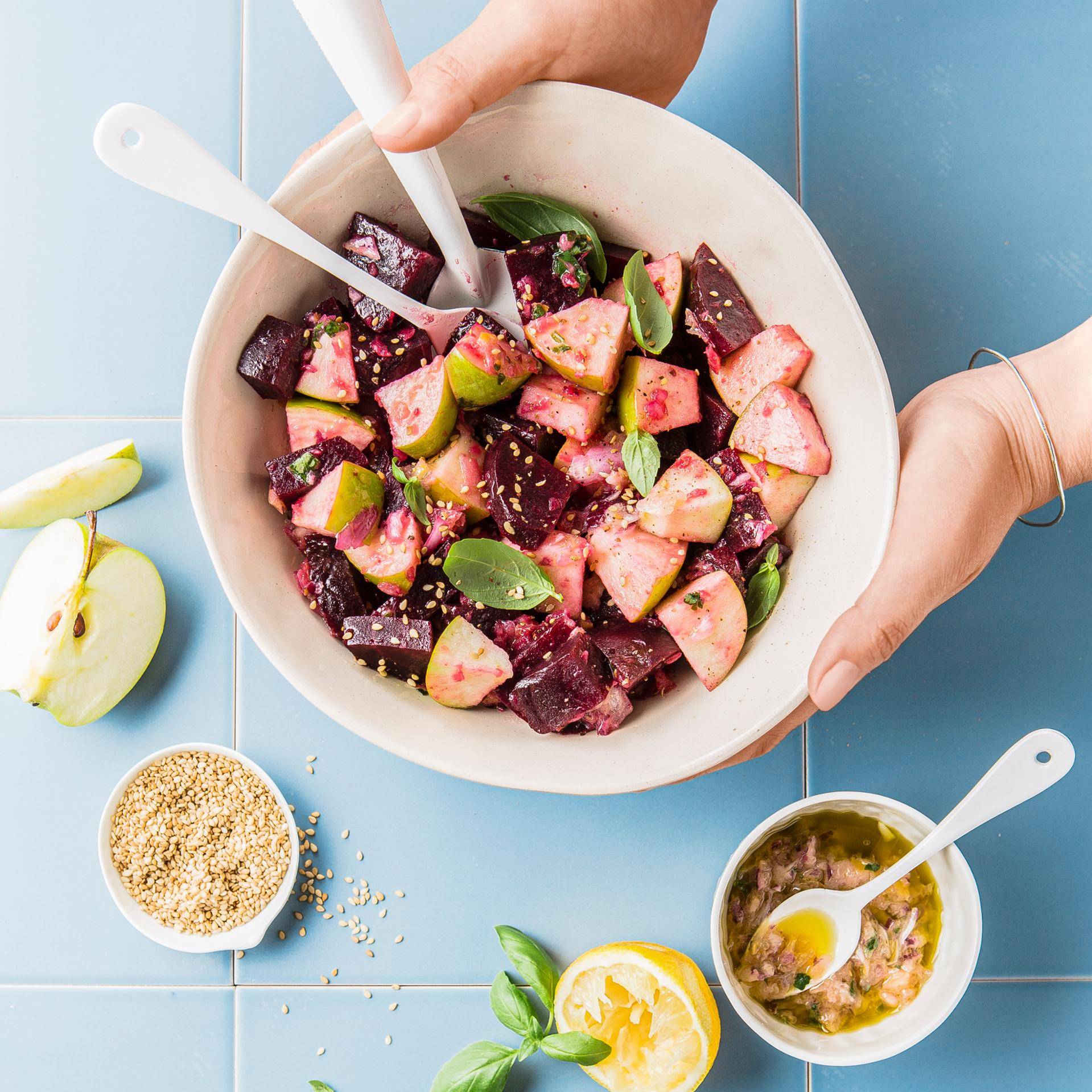 Salade de betteraves au citron confit, vinaigrette à la cardamome - Recette Companion | Moulinex