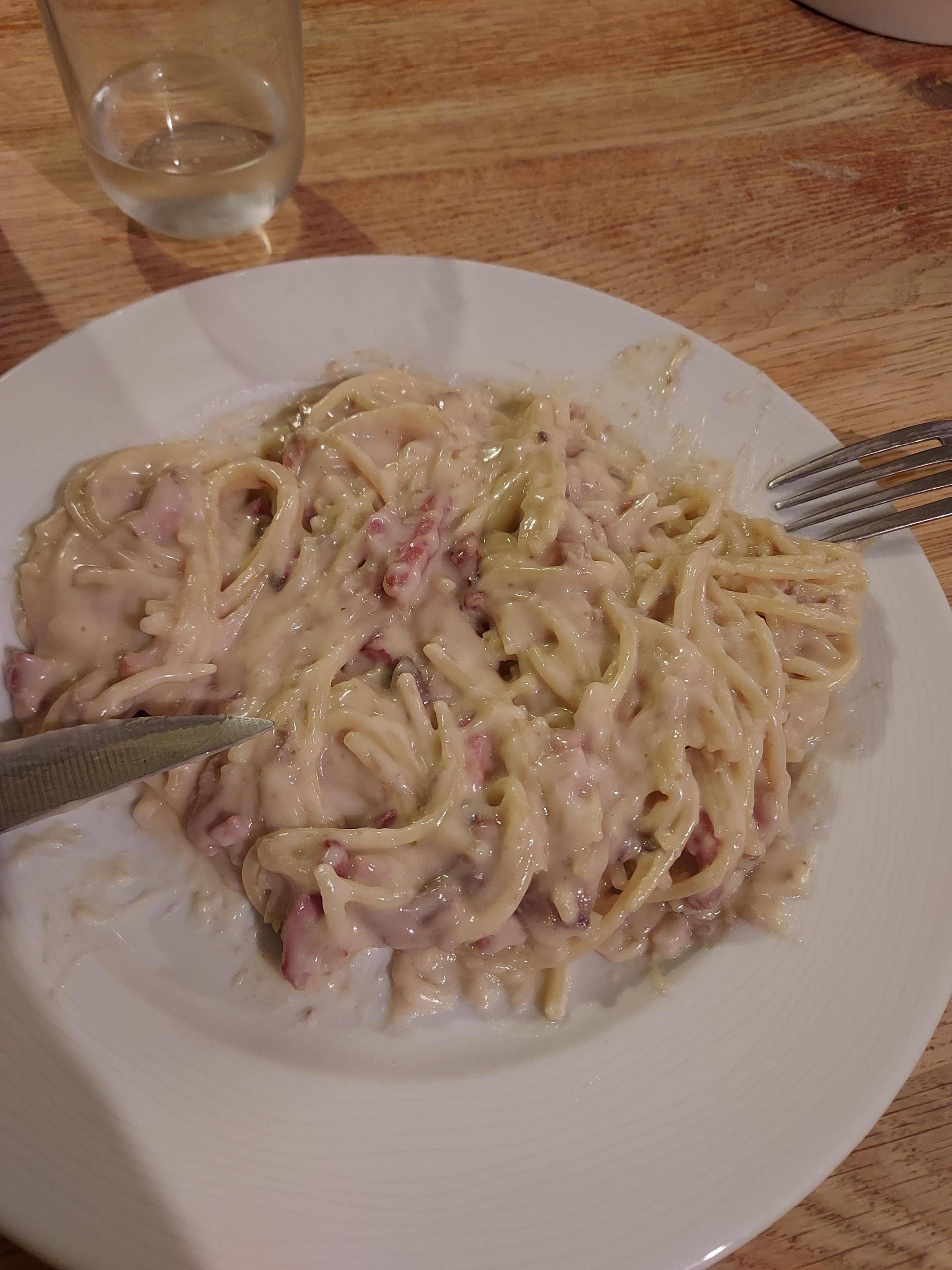 Carbonara aux champignons de Paris - Recepten Companion XL | Moulinex