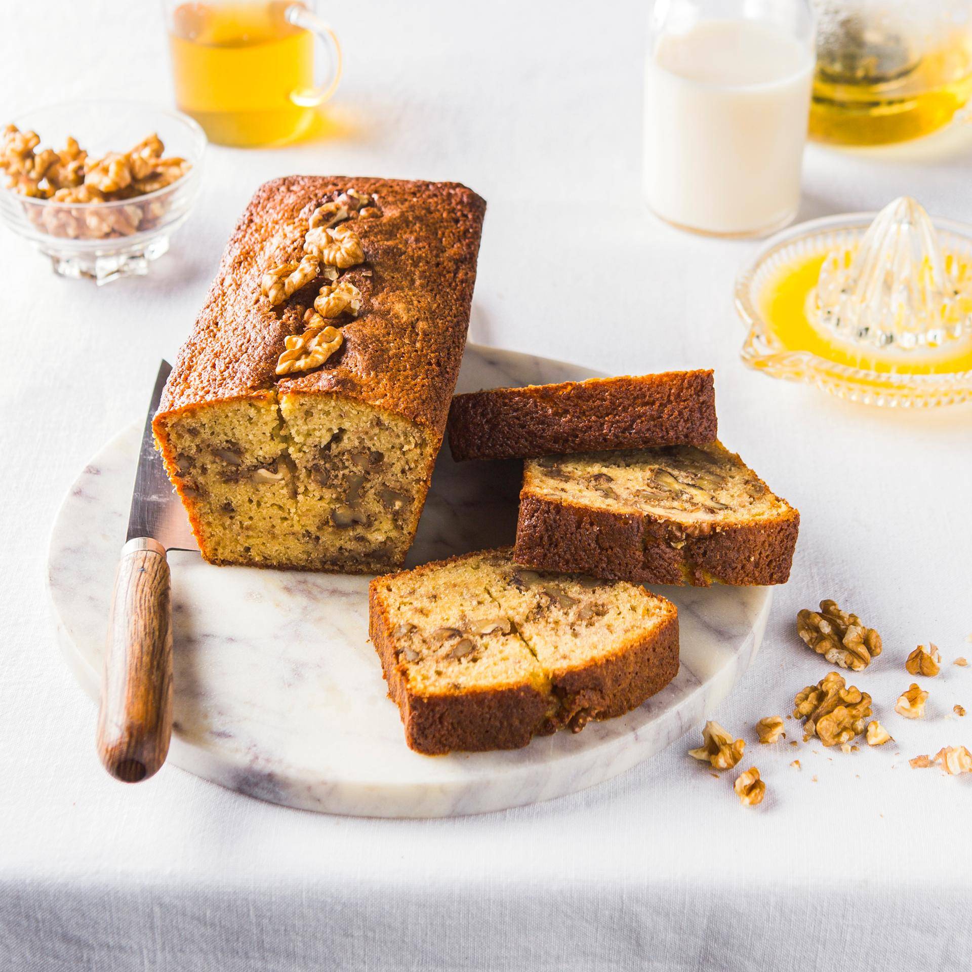 Cake sans gluten aux noix - Recette Companion | Moulinex