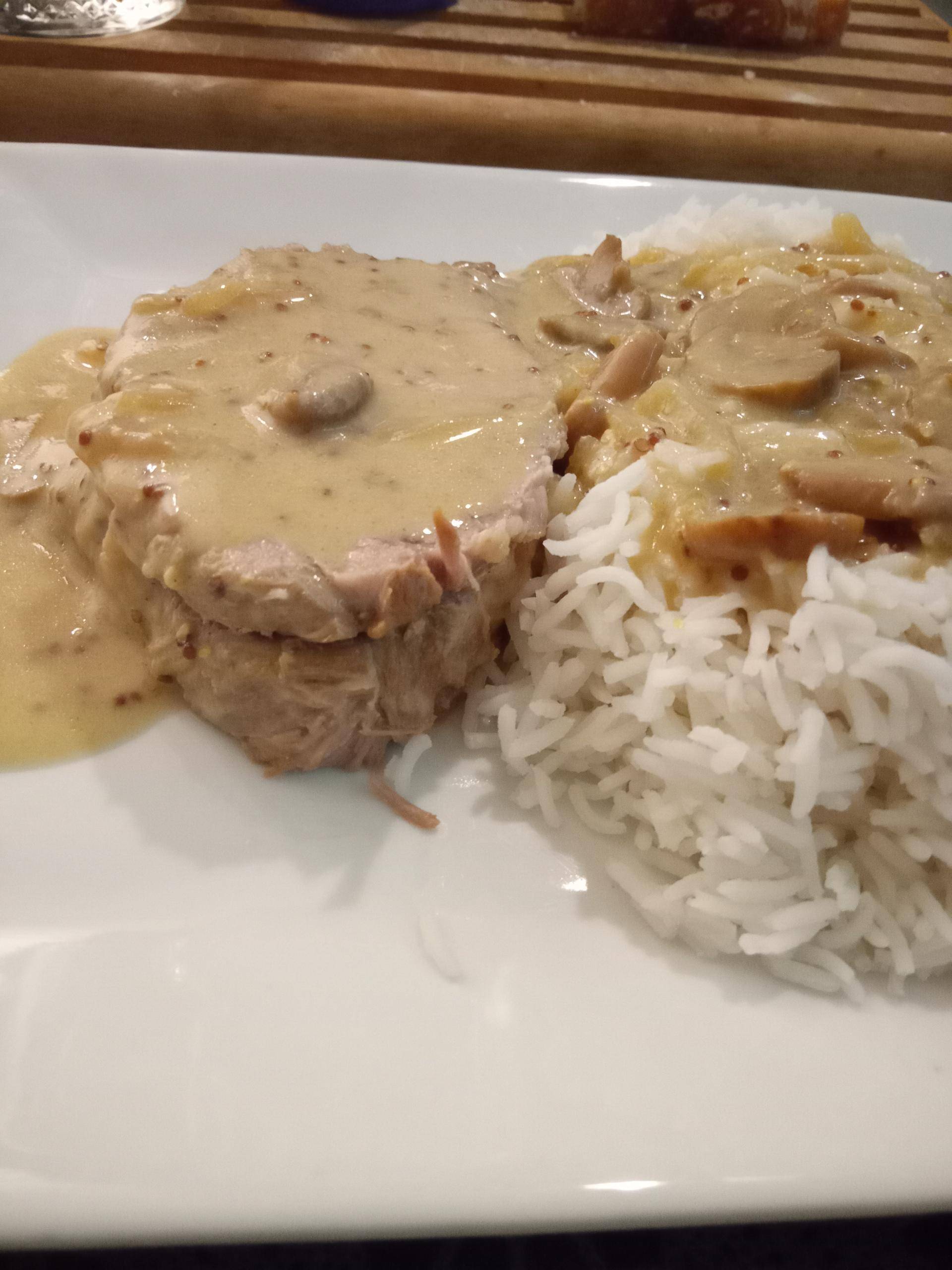 Rôti de porc sauce onctueuse moutarde, vin blanc et crème - Recepten Cookeo V3 | Moulinex