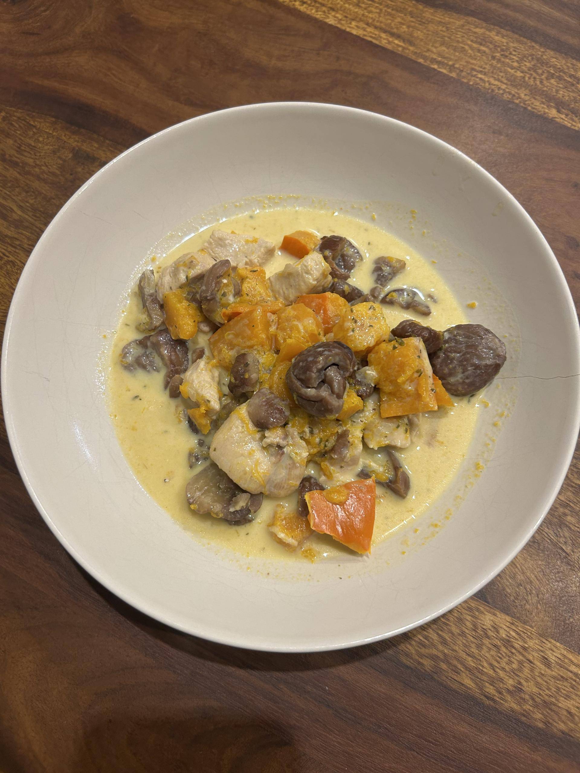 Mijoté de poulet au potimarron et aux châtaignes - Recette Cookeo V3 | Moulinex