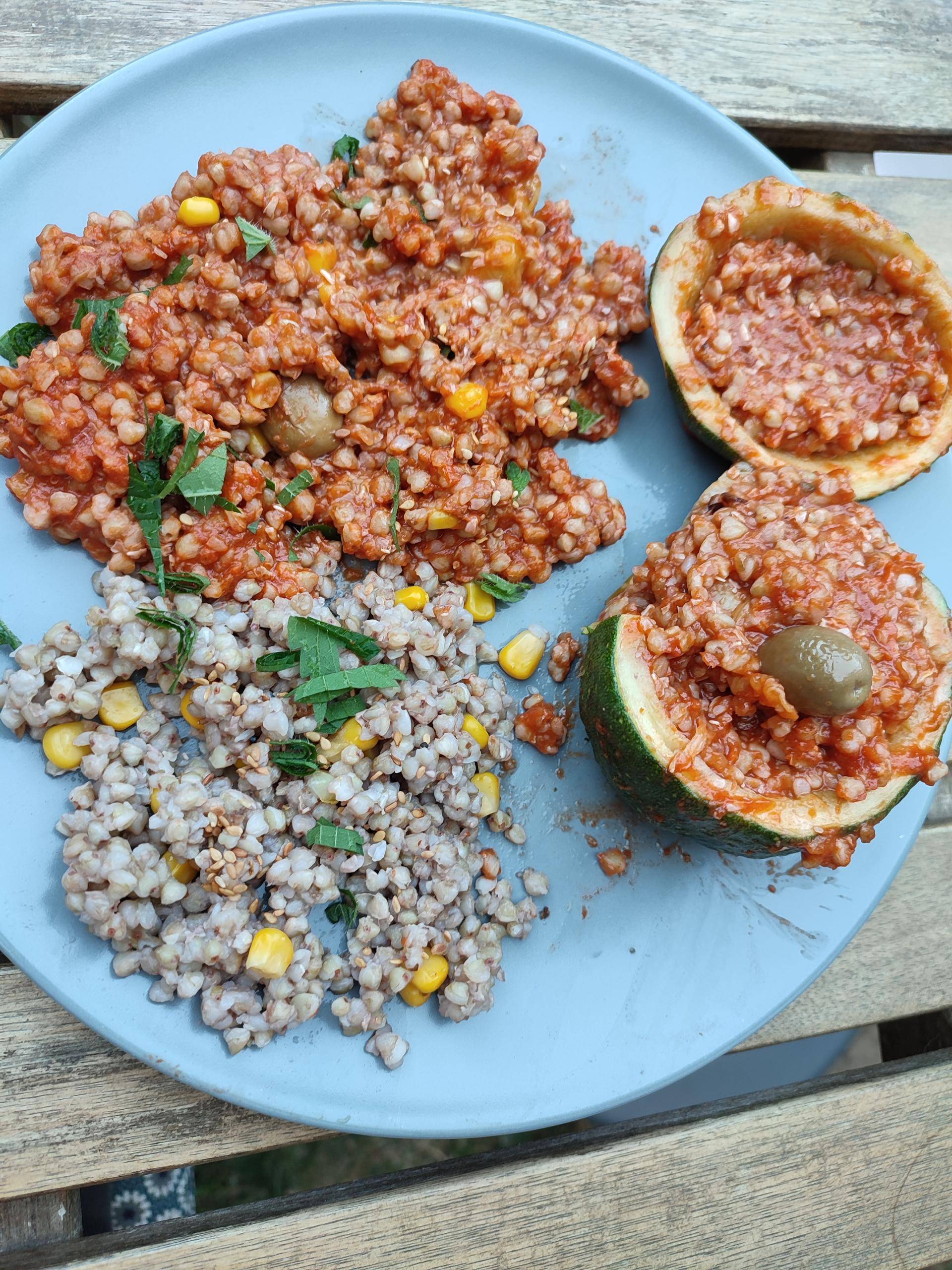Courgette farcie sarrasin tomate - Recepten Cookeo | Moulinex
