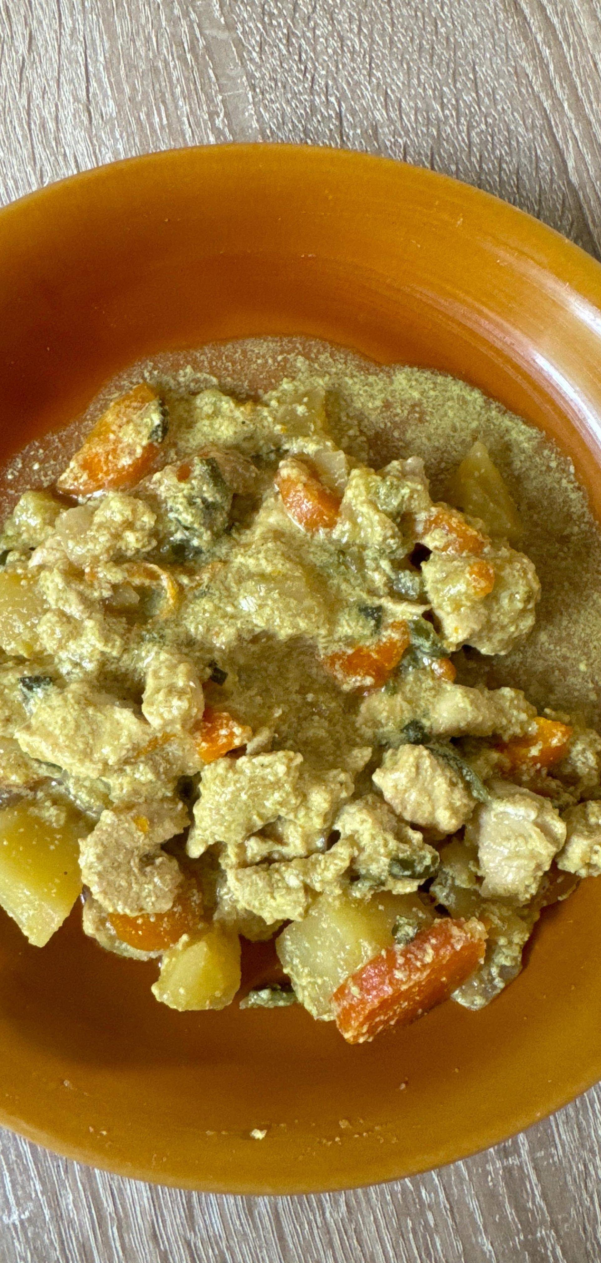 Dinde au curry coco de légumes (pomme de terre, carotte, courgette) - Recette Cookeo | Moulinex