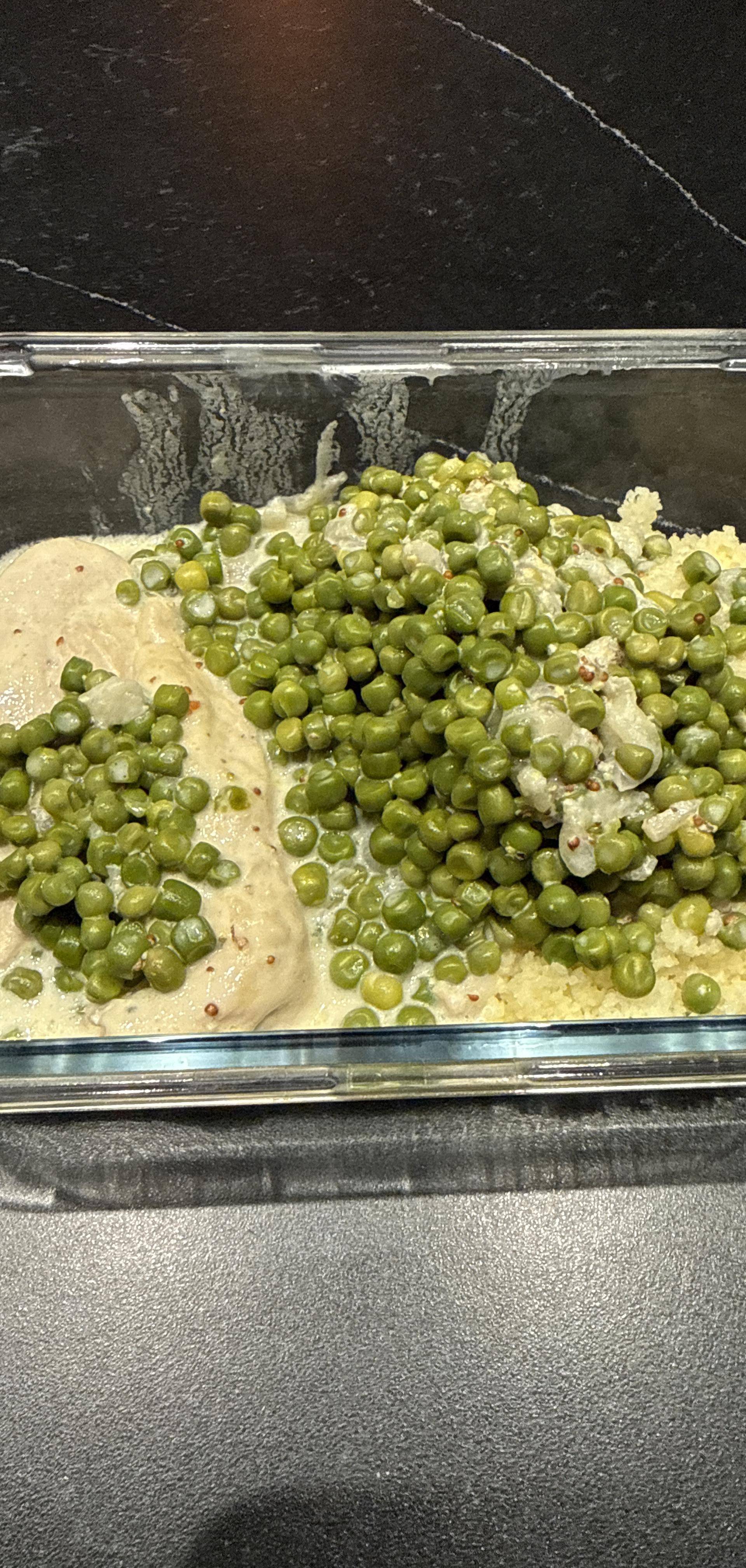 Aiguillettes de poulet sauce moutarde et petits pois - Recette Cookeo 10in1 | Moulinex