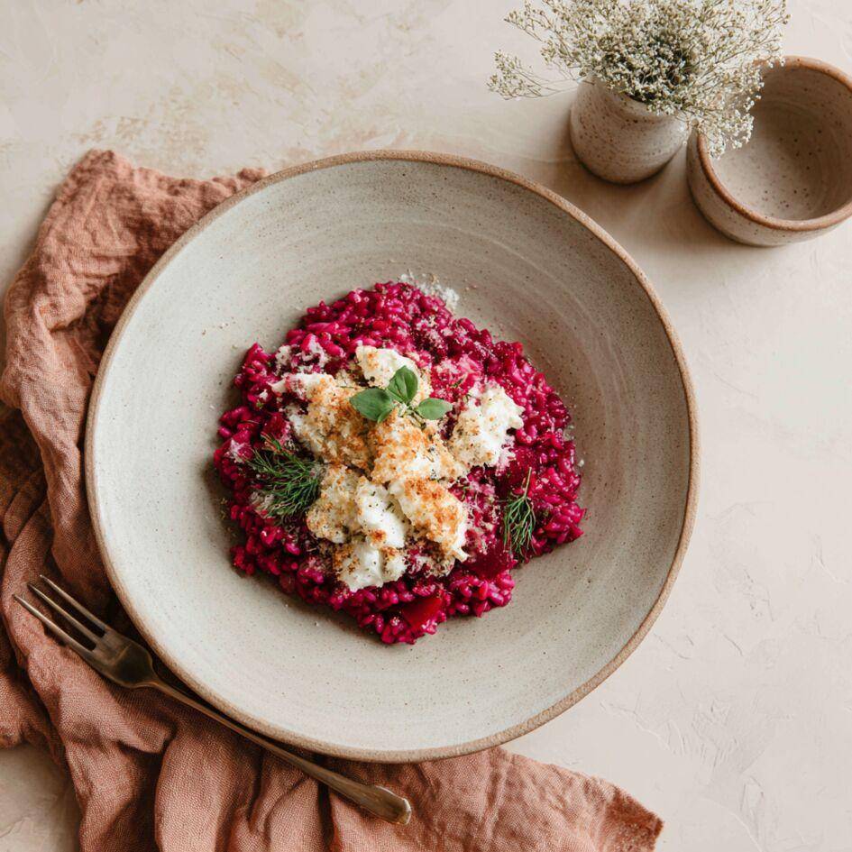 Risotto à la betterave et chèvre croustillant - Recepten Cookeo Infinity Autostir | Moulinex